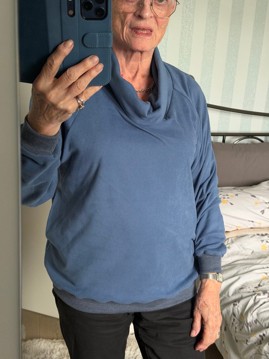 Customer photo review of Plain Stretch Flannel Fabric