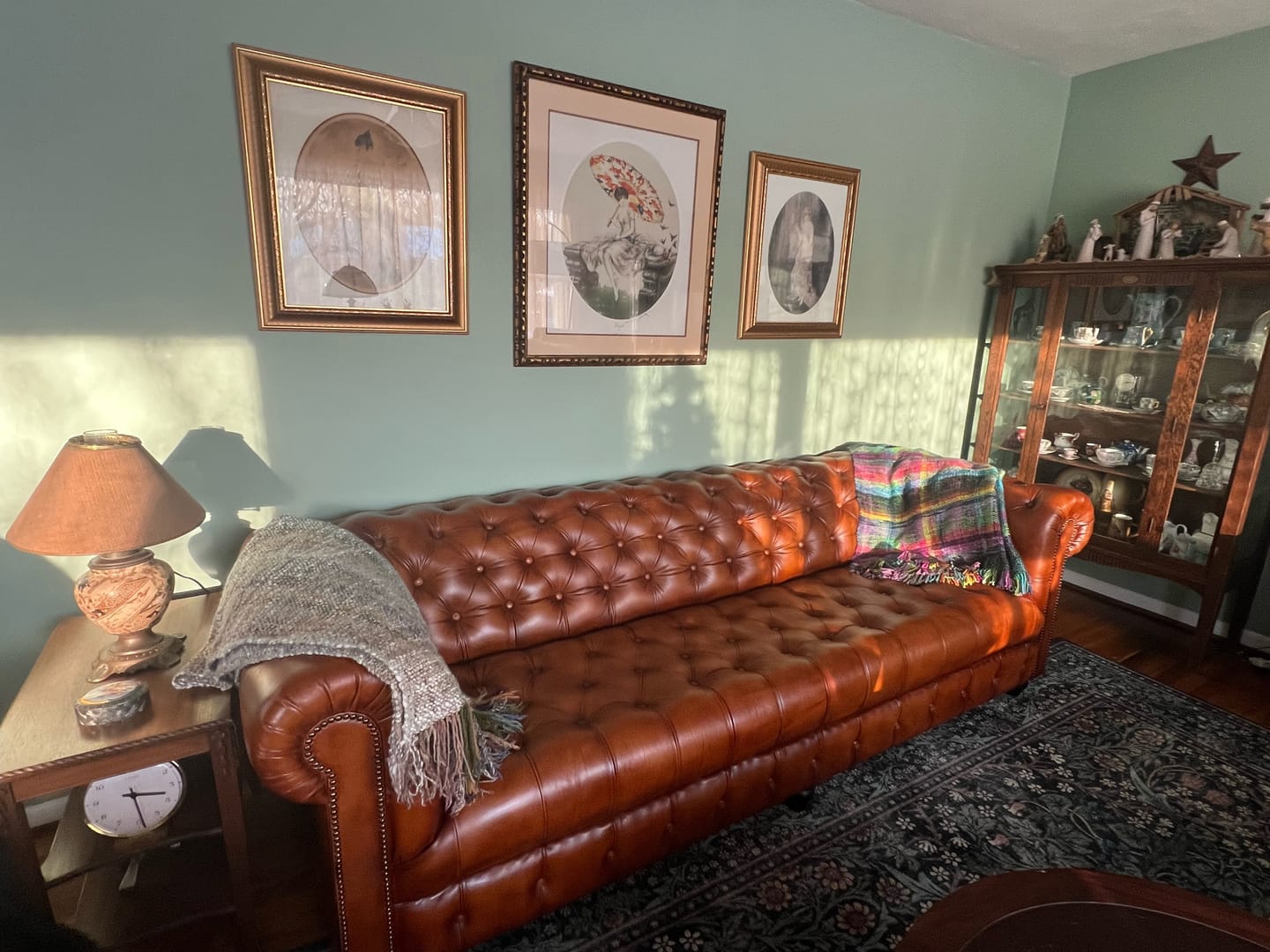 Customer photo review of Laramie Chesterfield Leather Sofa