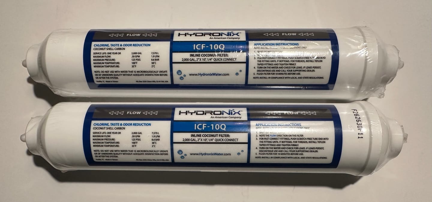 Customer photo review of IPW Industries Inc.  10" x 2.5"  Water Filter Replacement and Water Purifier Coconut Shell Activated Carbon Filter 5 Micron