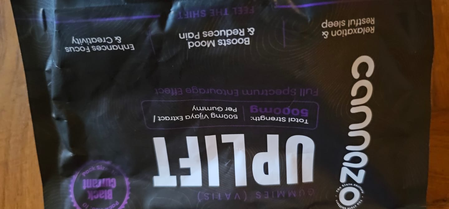 Customer photo review of Cannazo Uplift Gummies (Vatis) 5000mg | Full-Spectrum Medical Cannabis Gummies | Blackcurrant