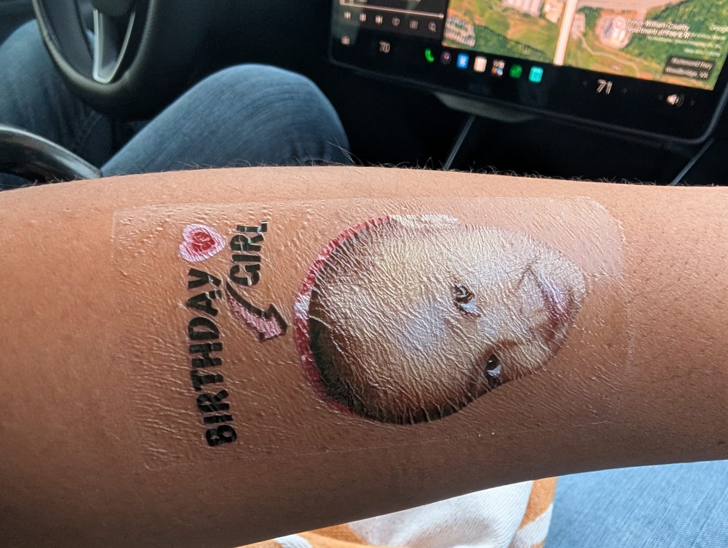 Customer photo review of Baby Birthday Girl Tattoo