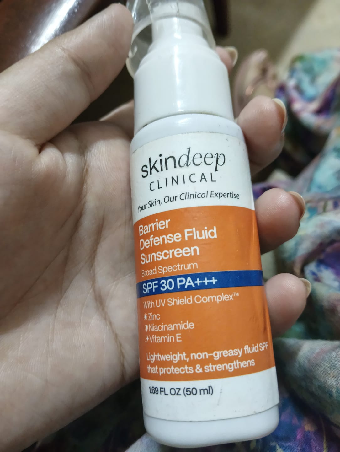 Customer photo review of Barrier Defense Fluid Sunscreen