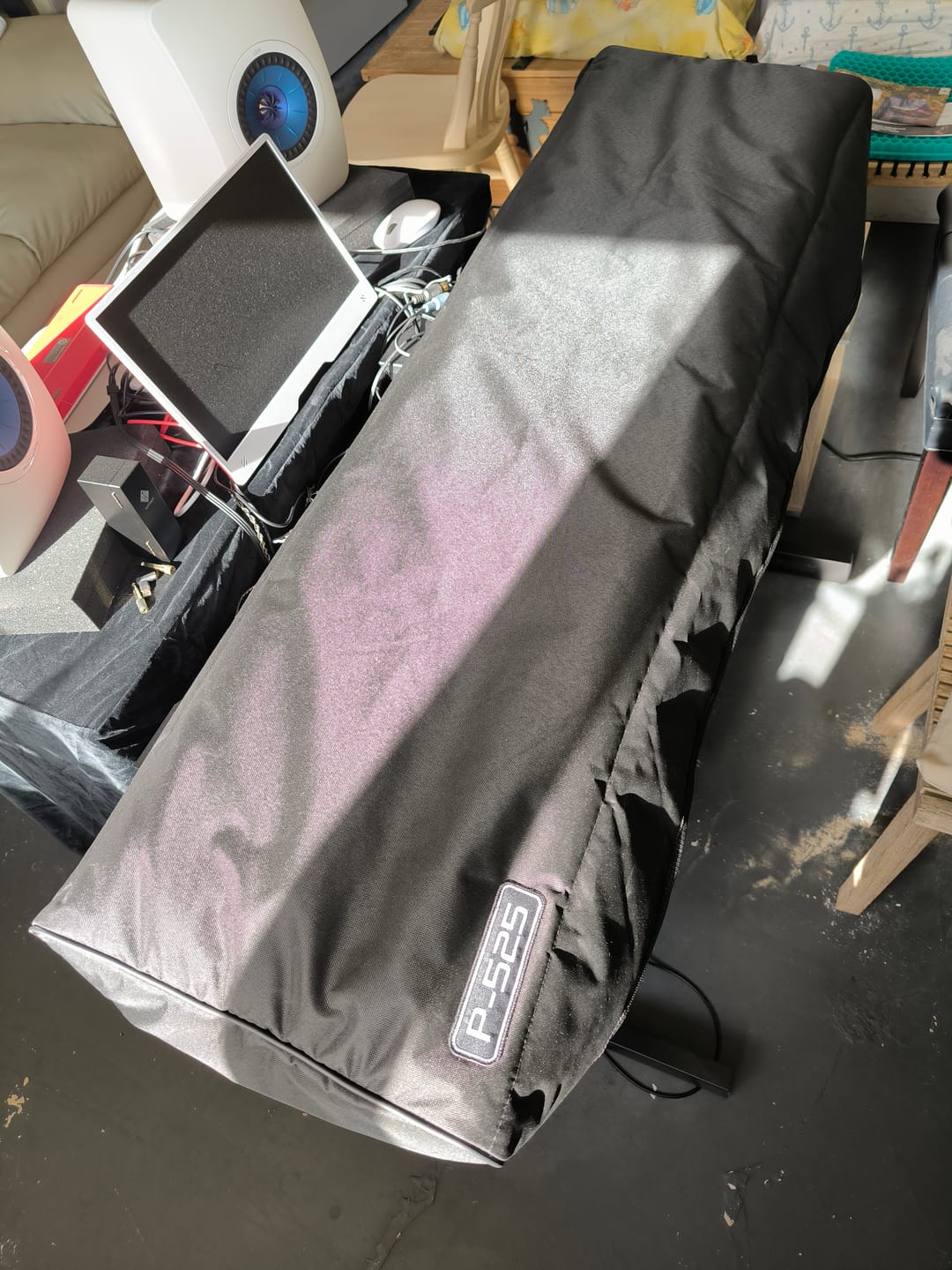 Customer photo review of custom padded cover for Yamaha P-525 88-Key Digital Piano P525