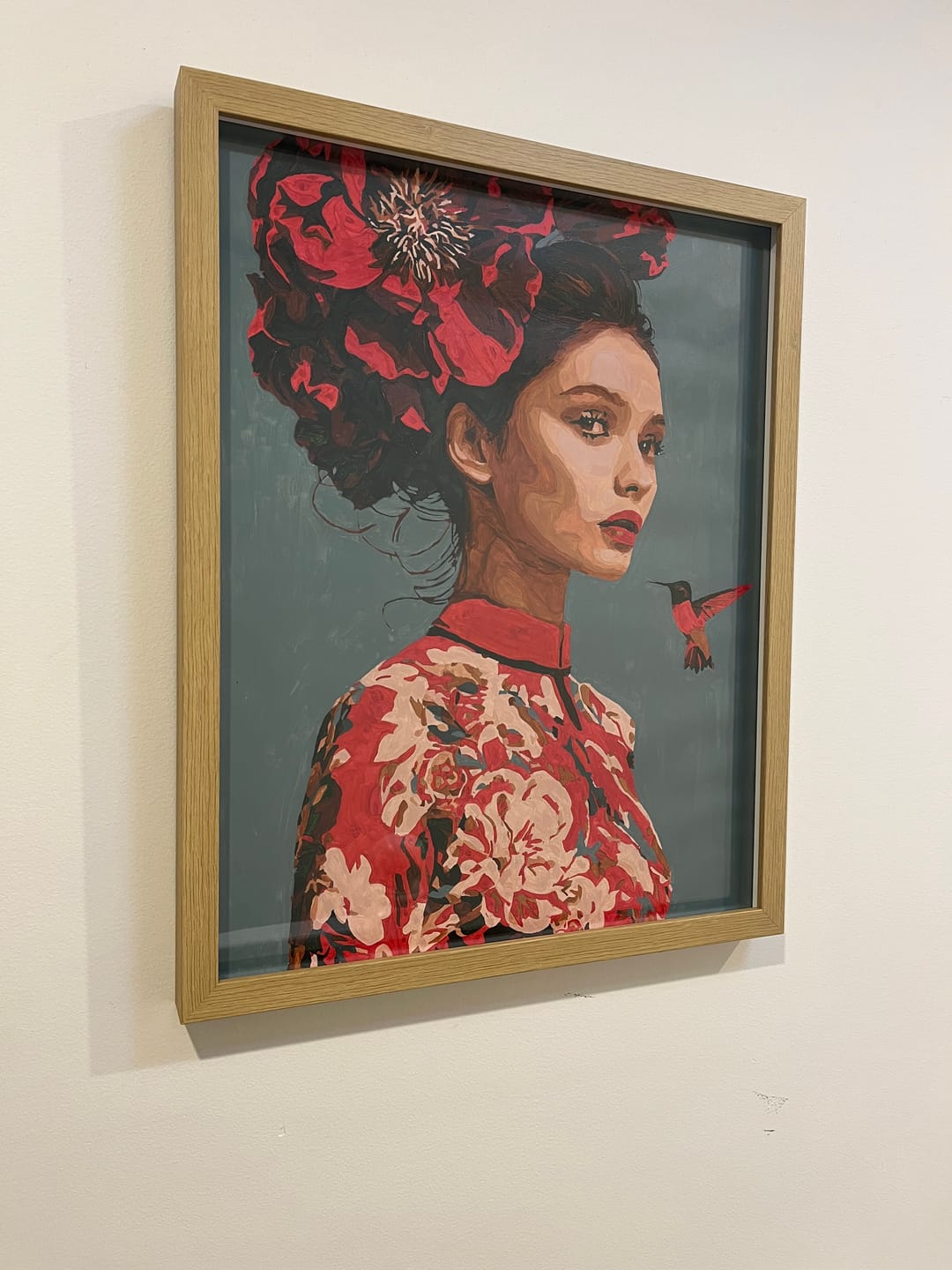 Customer photo review of Scarlet Blossom Muse | Paint by Number