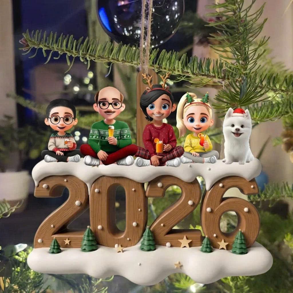 Customer photo review of Our Family 2026 - Personalized Wood Ornament