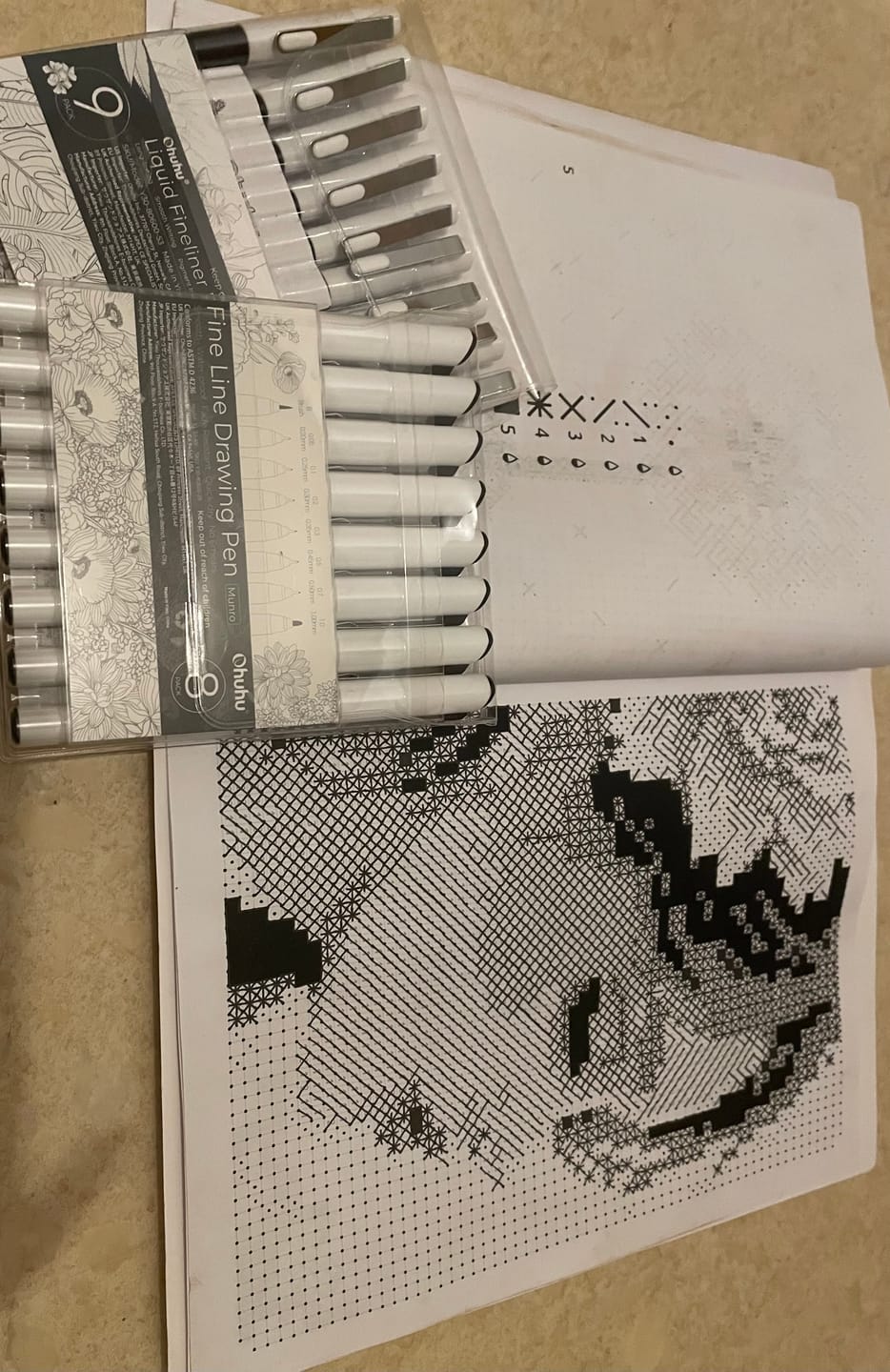 Customer photo review of Ohuhu Fineliner Drawing Pen, 8 Pack