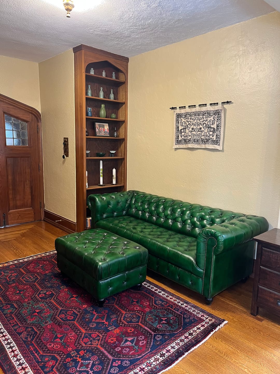 Customer photo review of Polo Green Chesterfield Leather Sofa