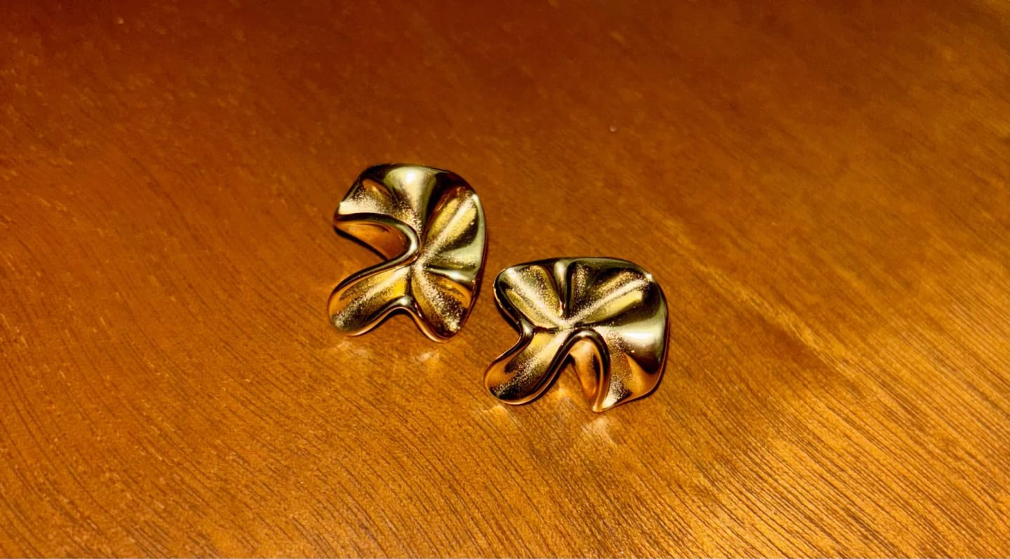 Customer photo review of Textured Bloom Studs