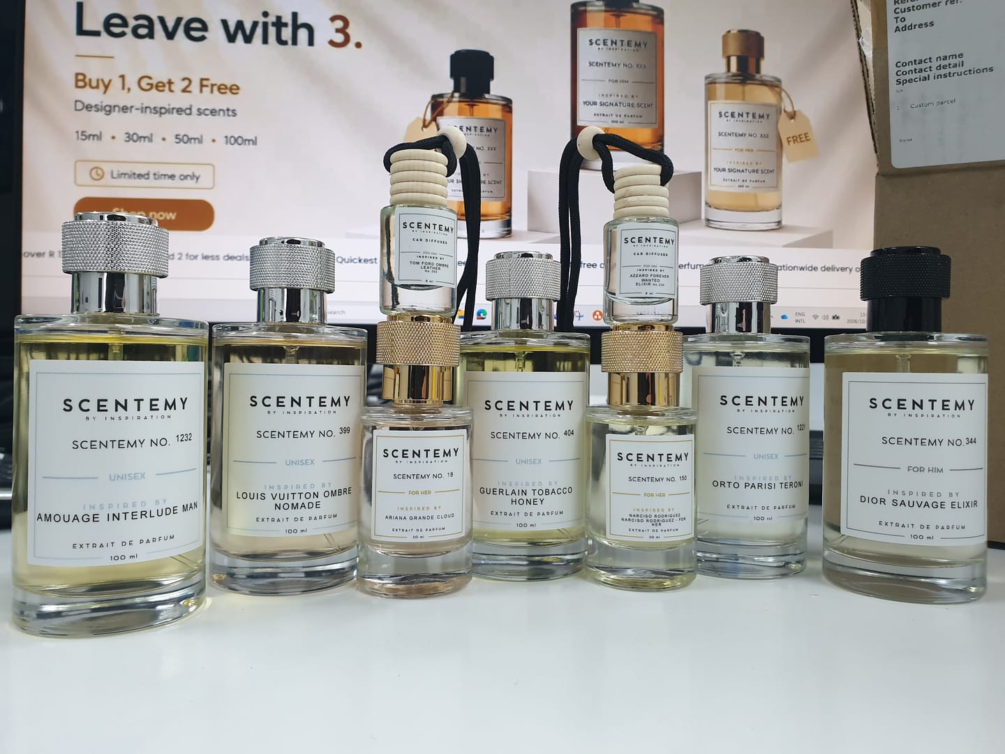 Customer photo review of Choose Any 4 X 100ml Scents Bundle + Free Gift