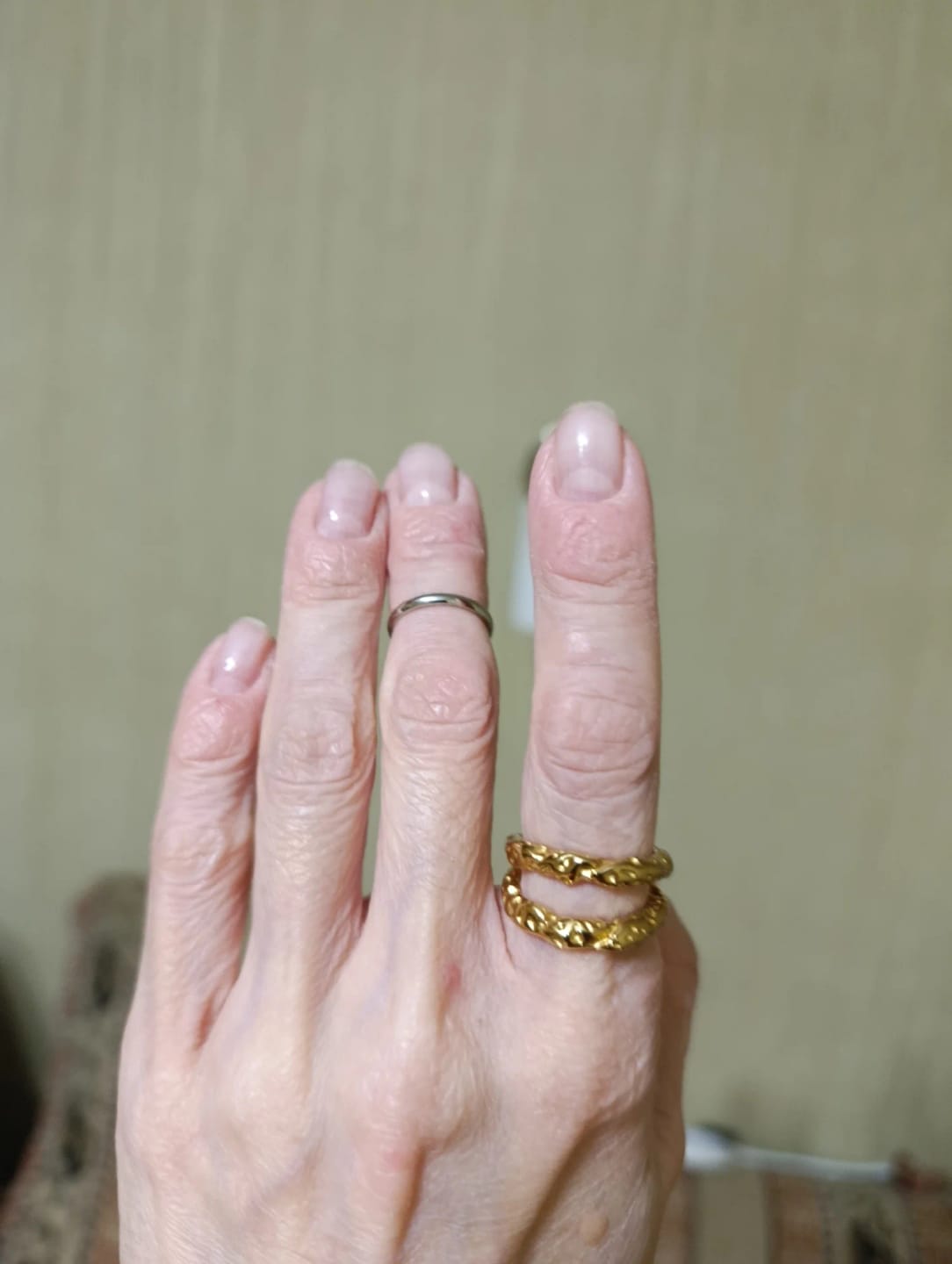Customer photo review of Olivia's Gold Textured Ring