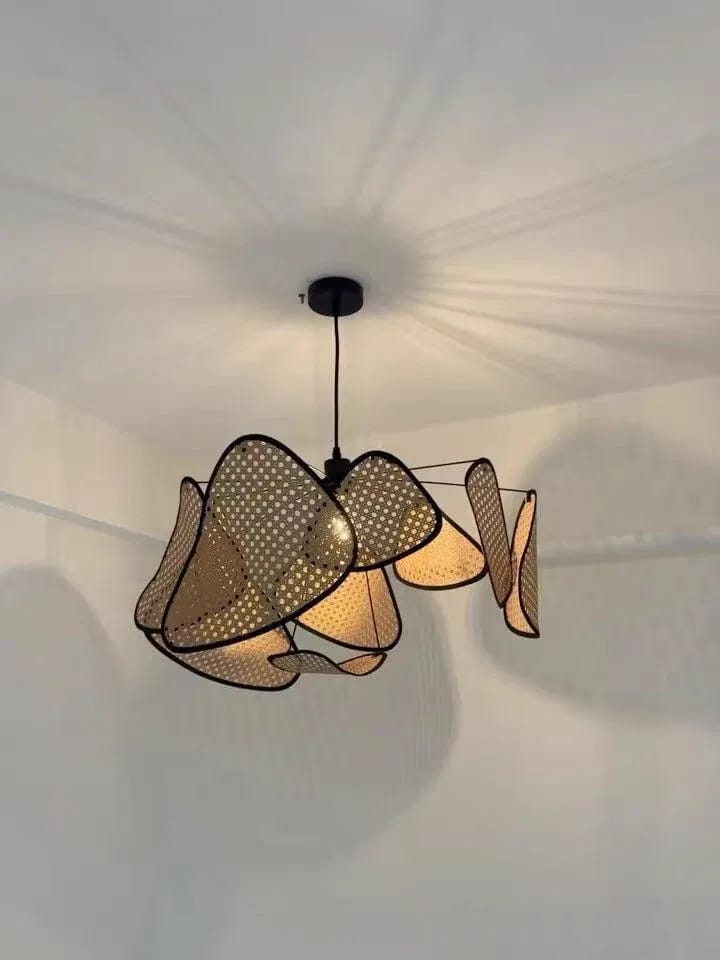 Customer photo review of Handwoven Rattan Pendant Light