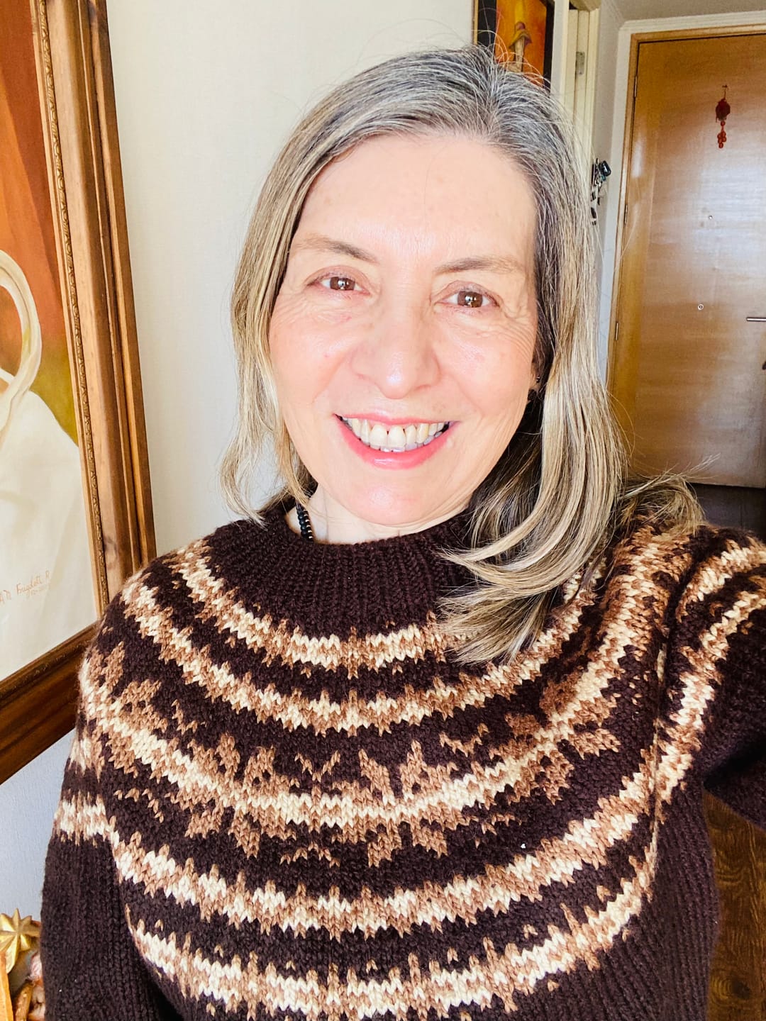 Customer photo review of Clase con Patrón Sweater Copos de Nieve | Adulto