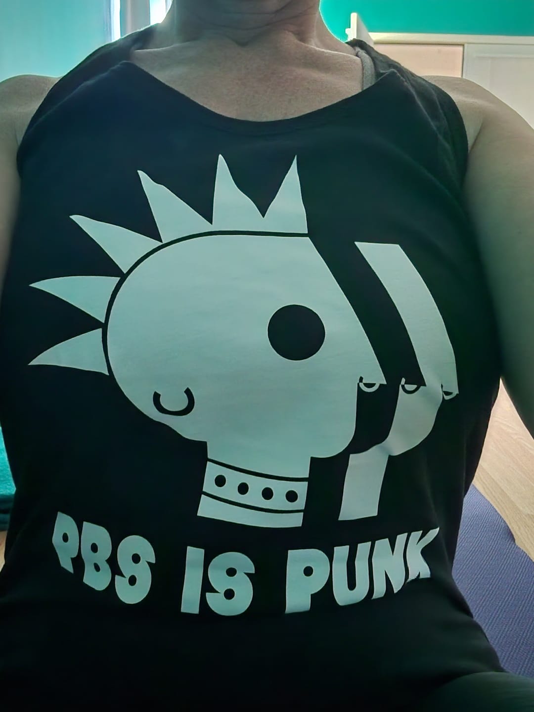 Customer photo review of PBS is Punk Women's Racerback Tank