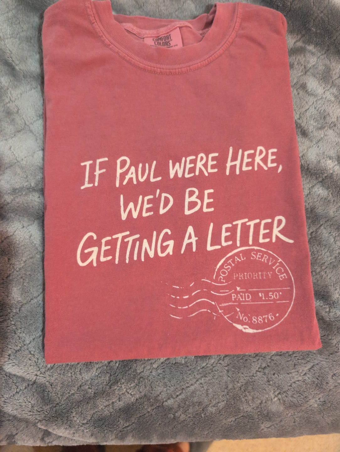 Customer photo review of Paul's Letter T-shirt