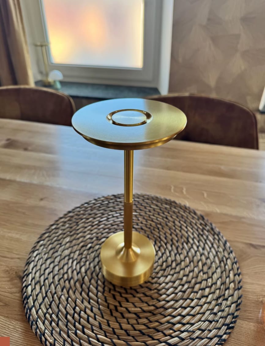 Customer photo review of LED Table Lamp with Round Disc Shade