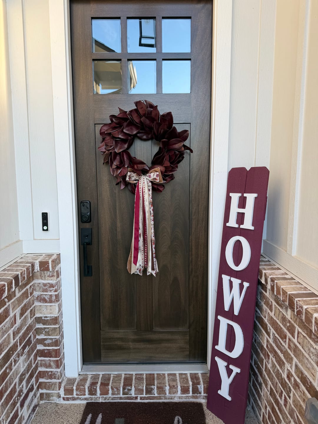 Customer photo review of Haven Burgundy Magnolia Wreath