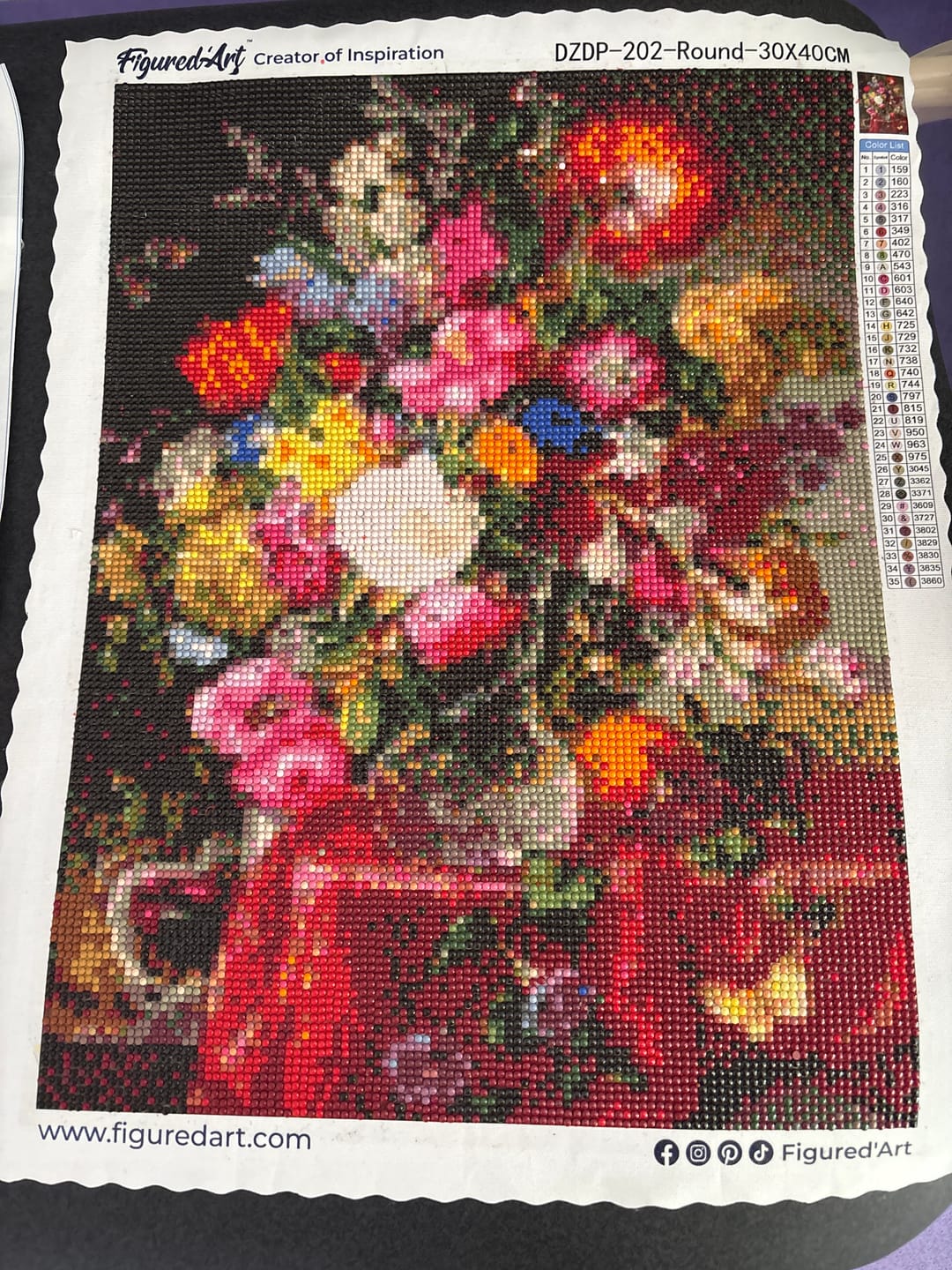 Customer photo review of Broderie Diamant - Gros Bouquet de Fleurs