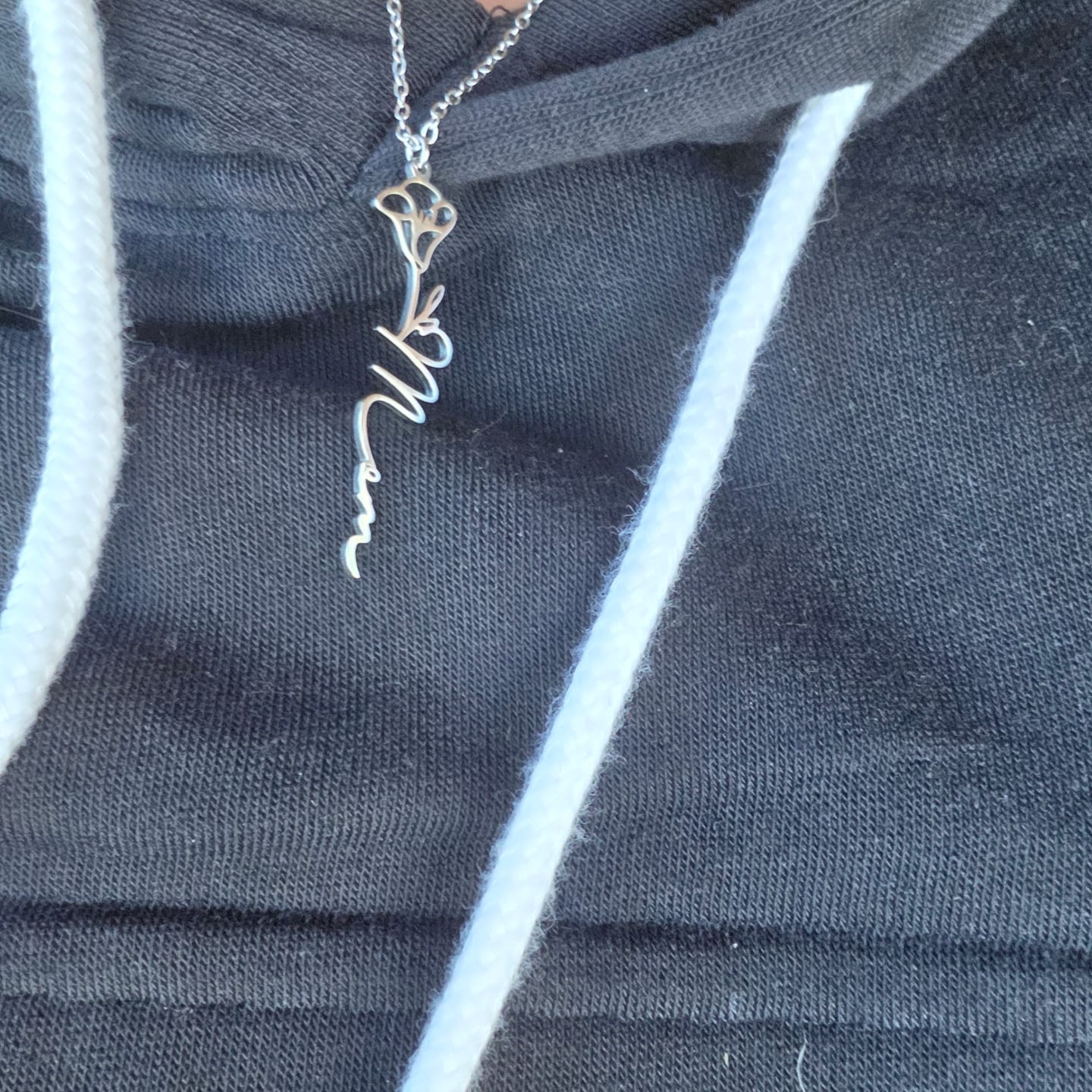 Customer photo review of Birth Flower Name Necklace