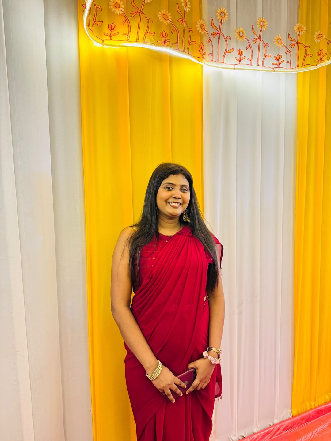 Customer photo review of Mastaani Ruby Drape Saree Set