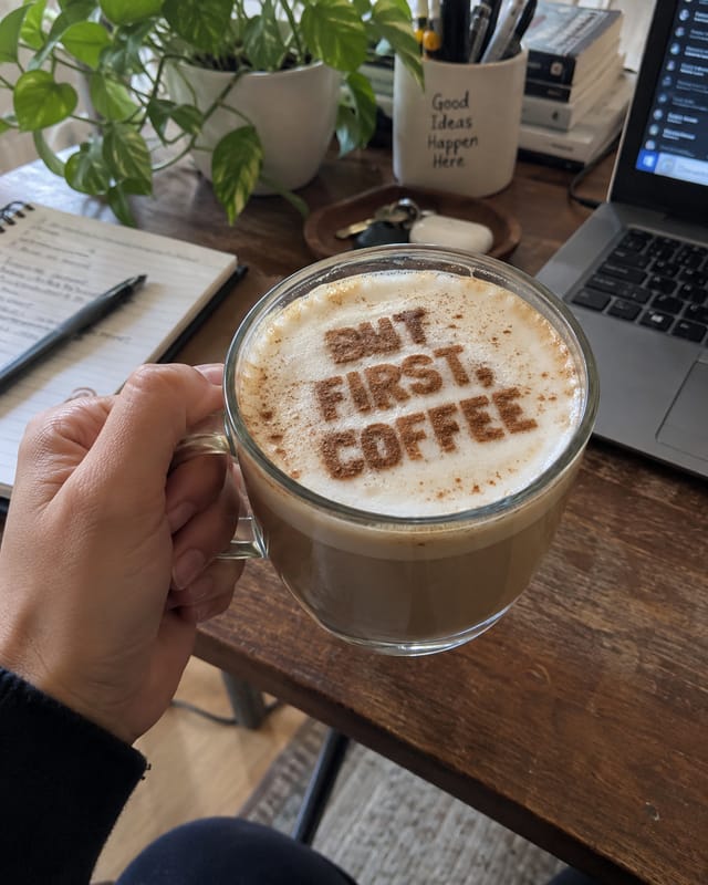 Customer photo review of LatteSnap Coffee Art Maker