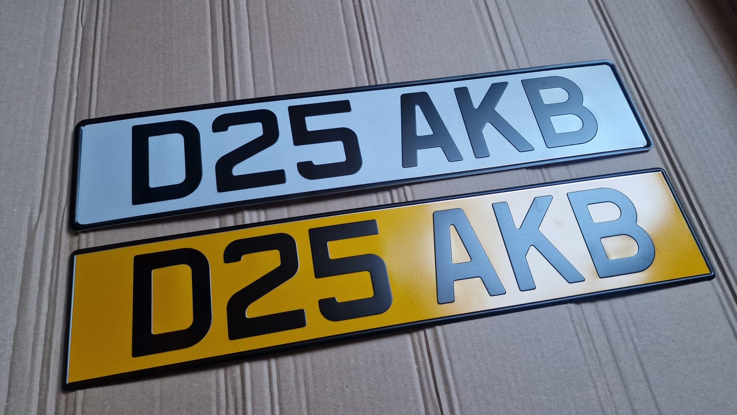 Customer photo review of Metal Pressed Number Plate, pre 2001 font - 520mm x 111mm