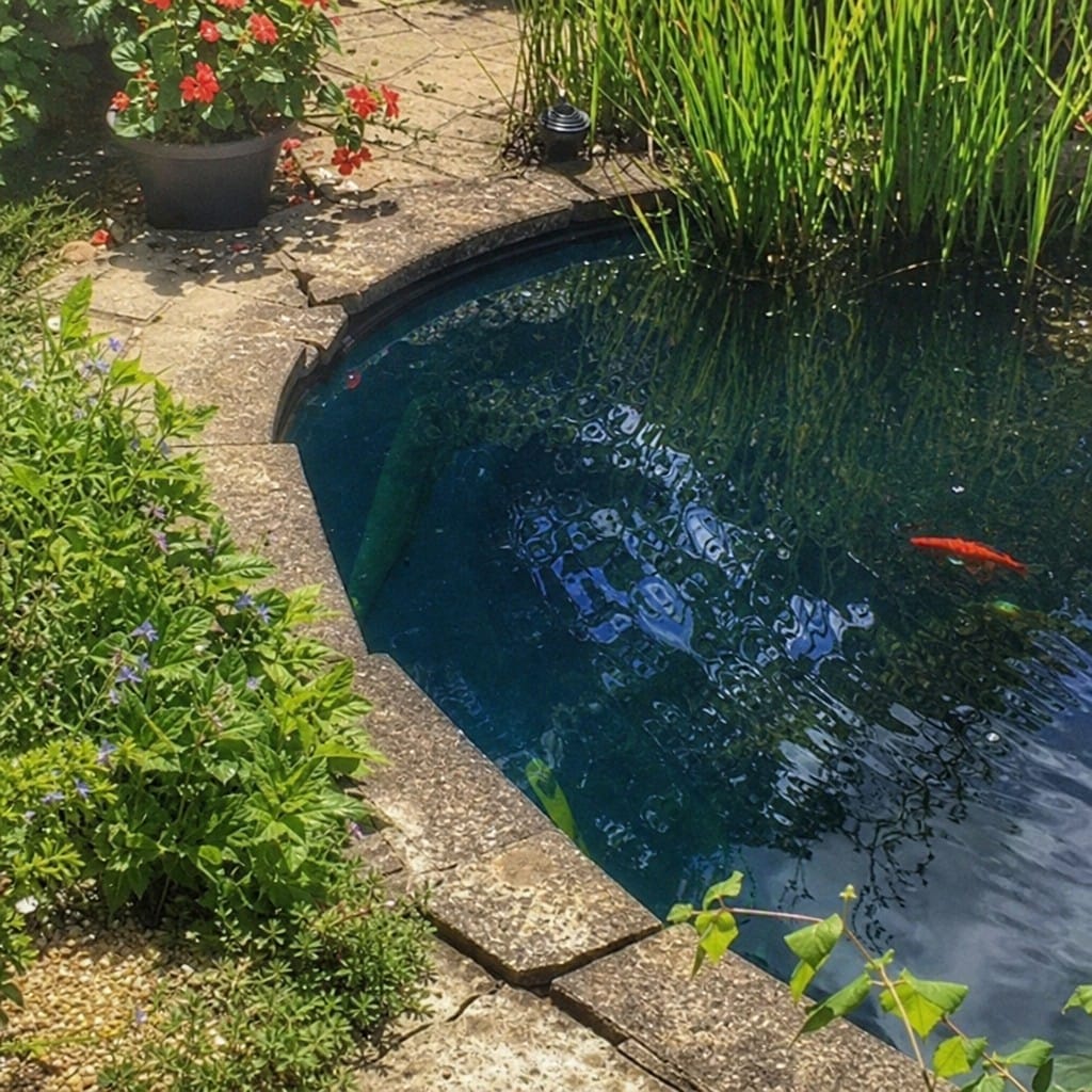 Customer photo review of Blue Pond Dye UK – Fish-Safe Algae Control | 250ml–1L