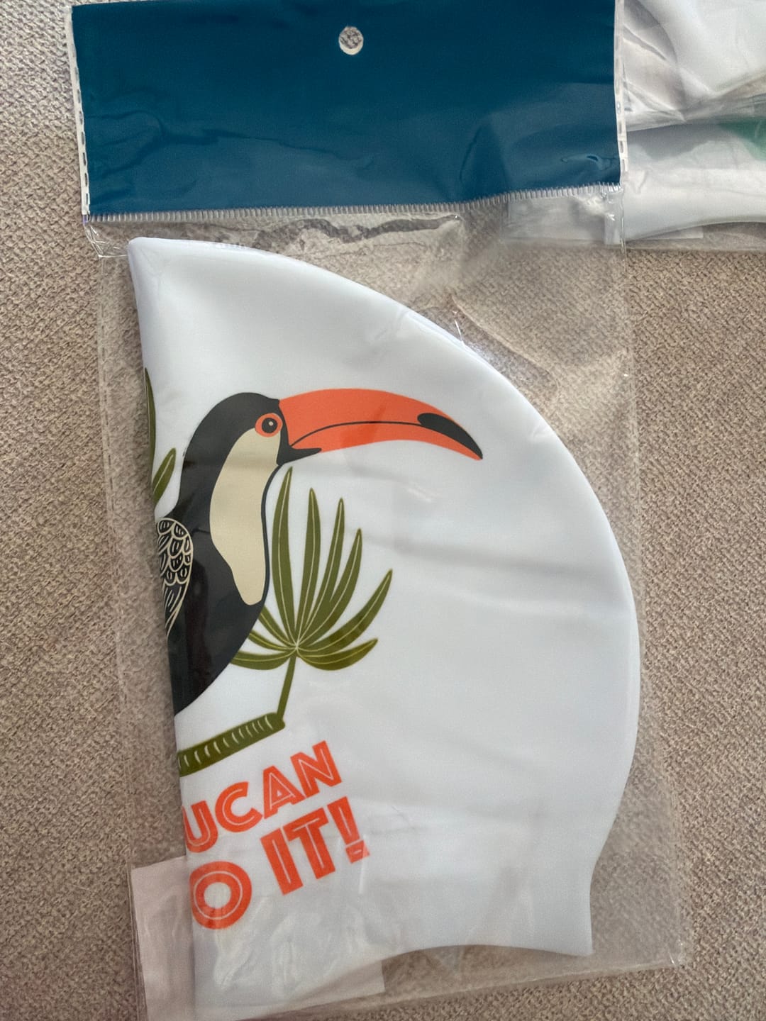 Customer photo review of JAYD Swim Cap - Toucan Do It
