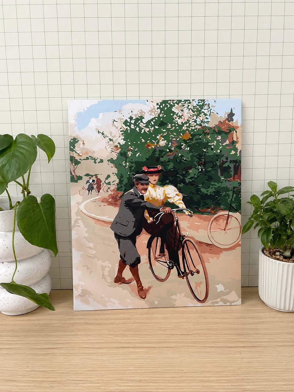 Customer photo review of Leçon de bicyclette romantique - peinture vintage
