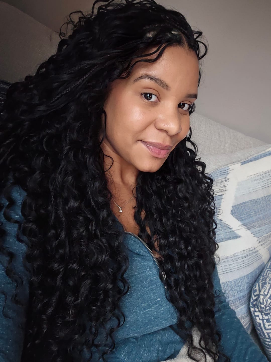 Customer photo review of Deep Wave Bulk Hair Extensions for Braiding