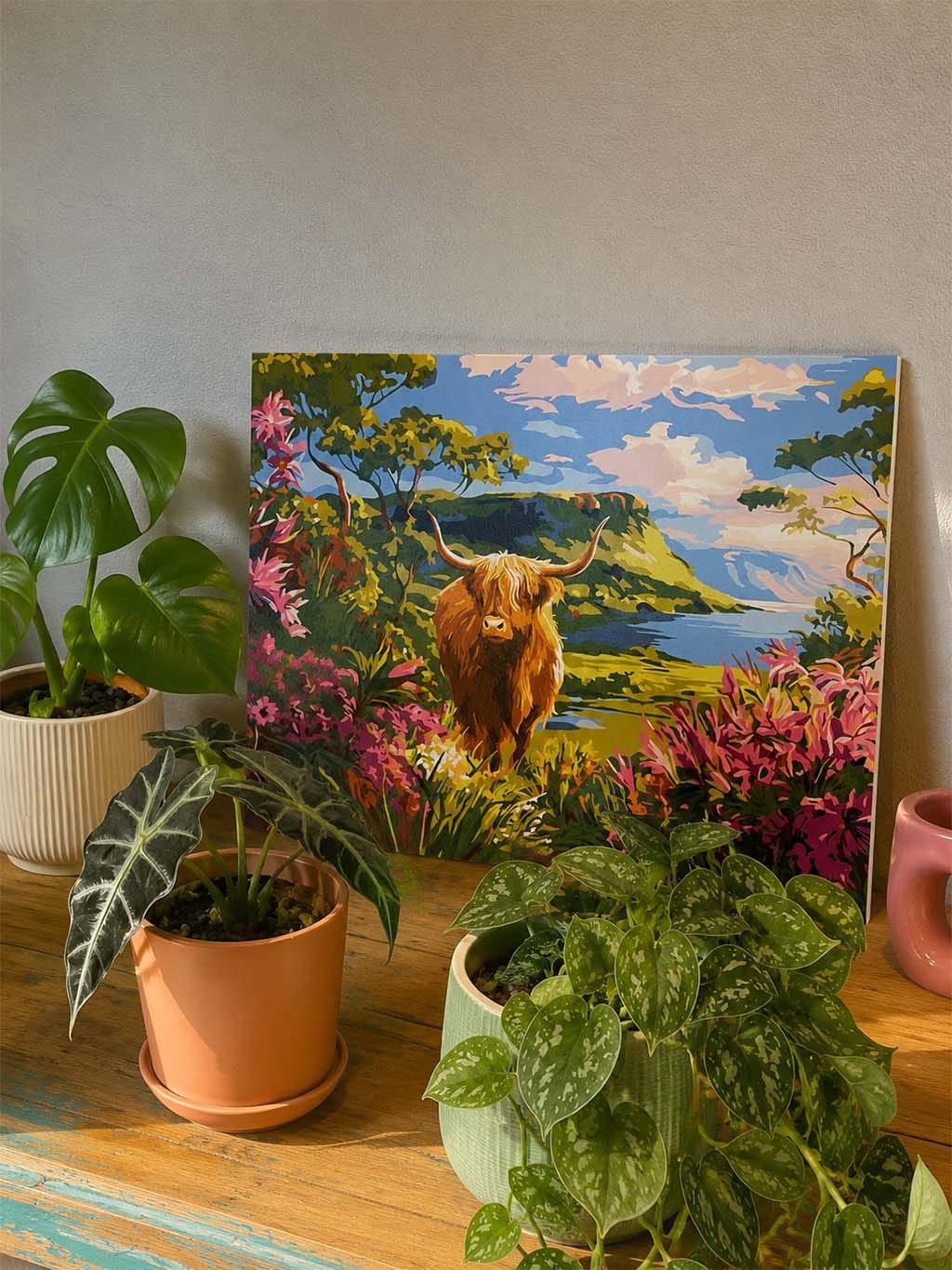 Customer photo review of Vache Highland et vallée printanière