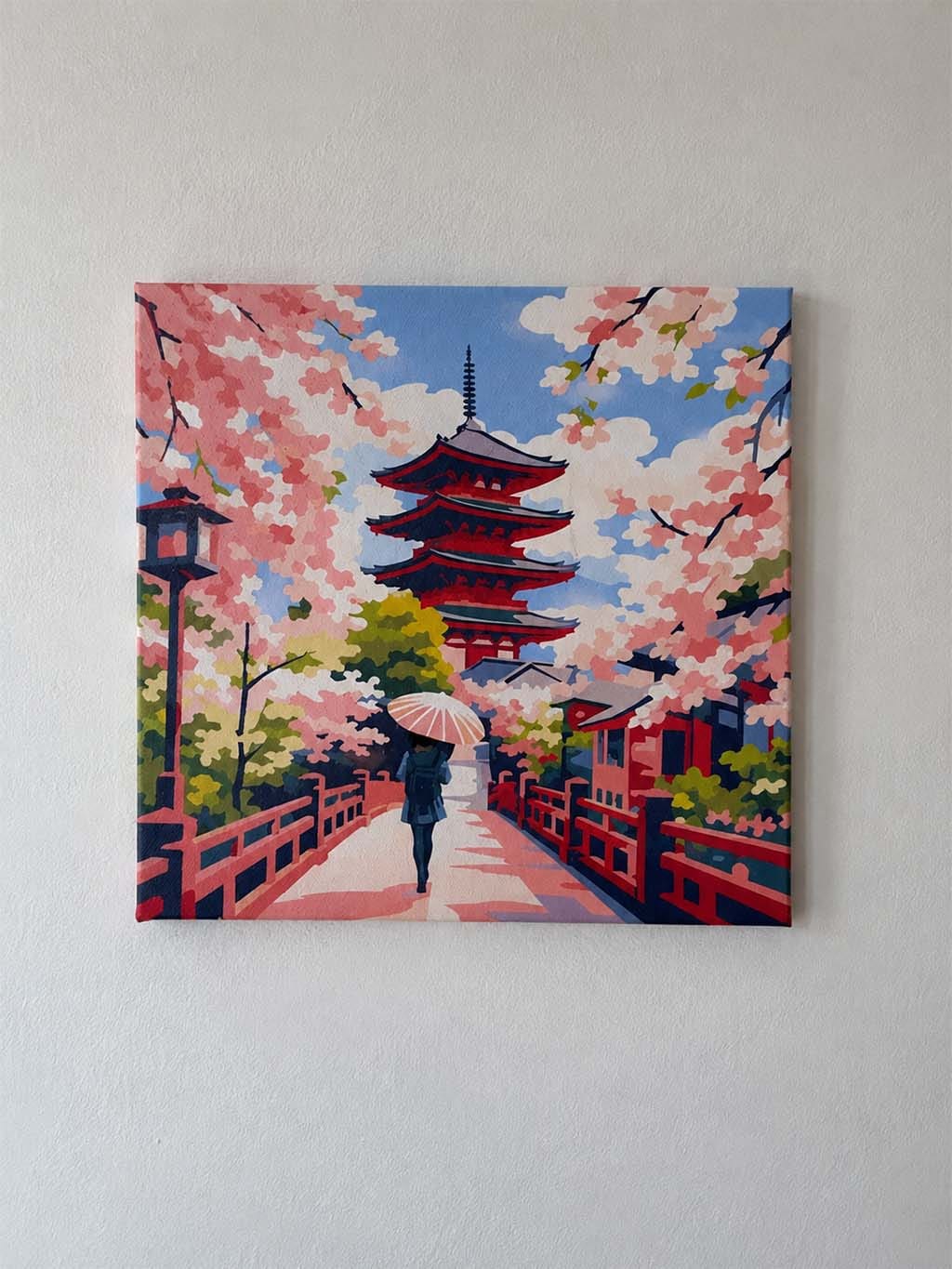 Customer photo review of Mini Peinture par Numéros 20x20cm avec cadre Kyoto en fleurs