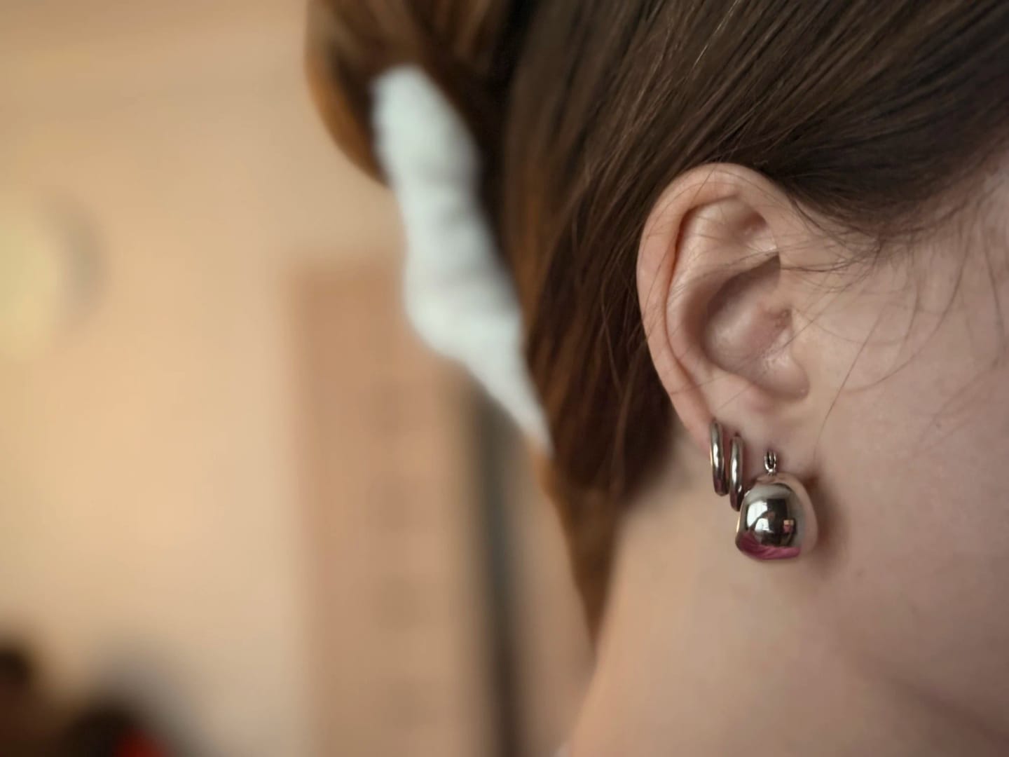 Customer photo review of Urban Sparkle Minimalist Hoops