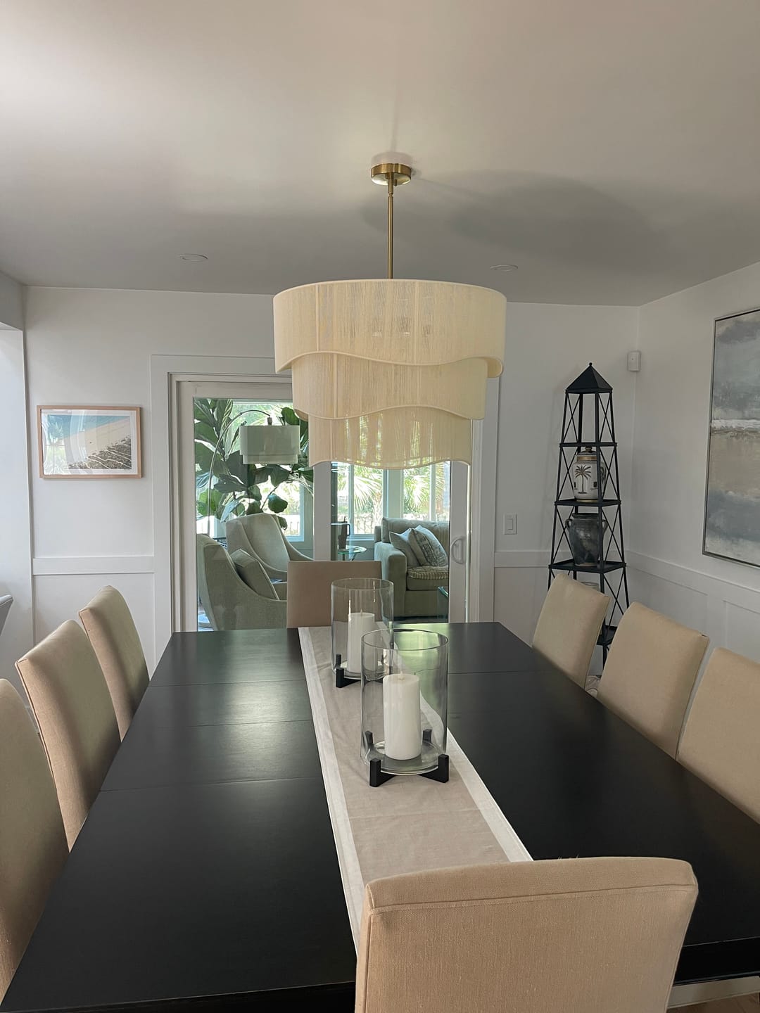 Customer photo review of 3-Tier Beige Woven Thread Drum Pendant Light