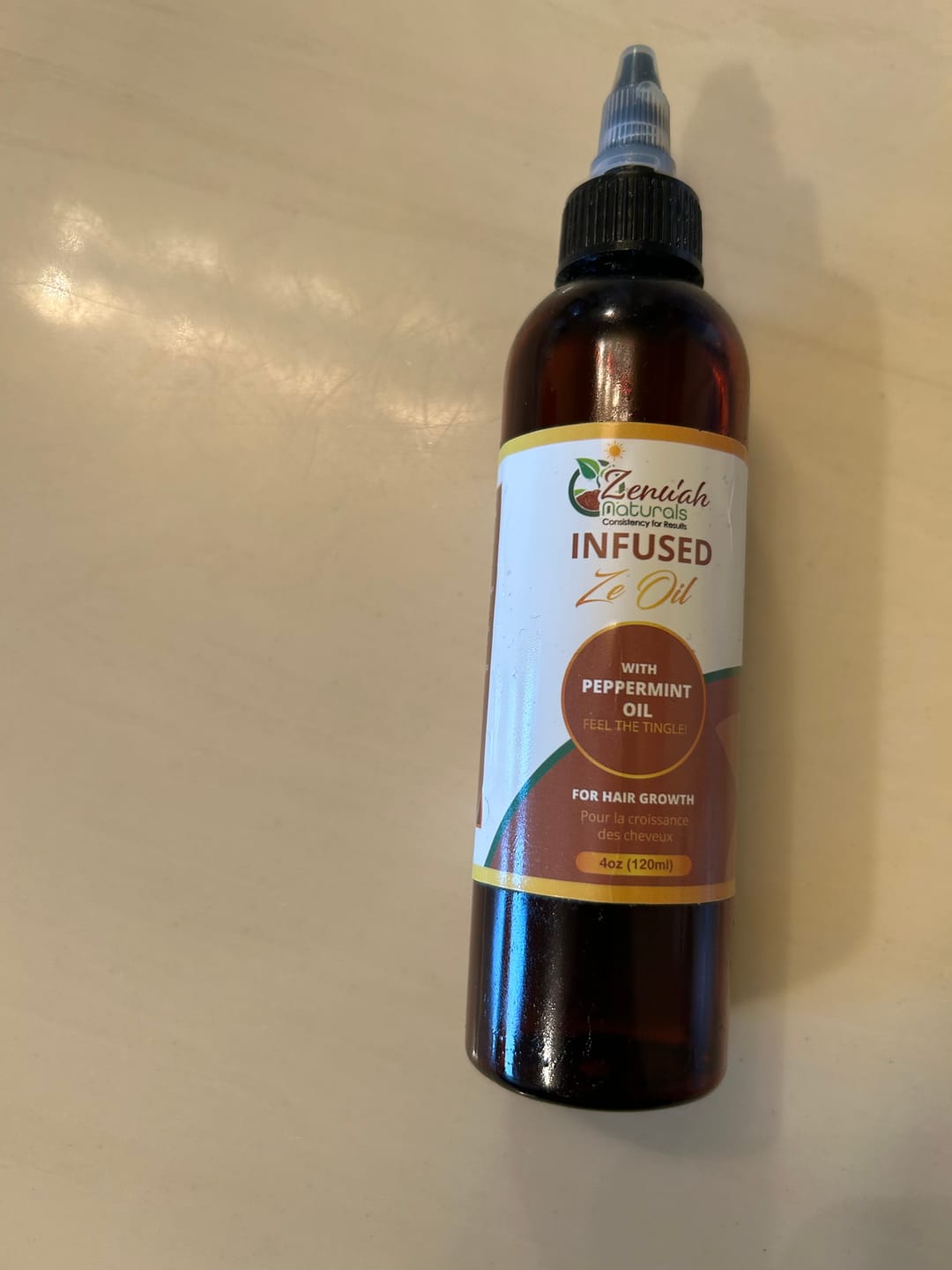 Customer photo review of Infused Ze Oil – Herbal Nourishing Scalp Blend
