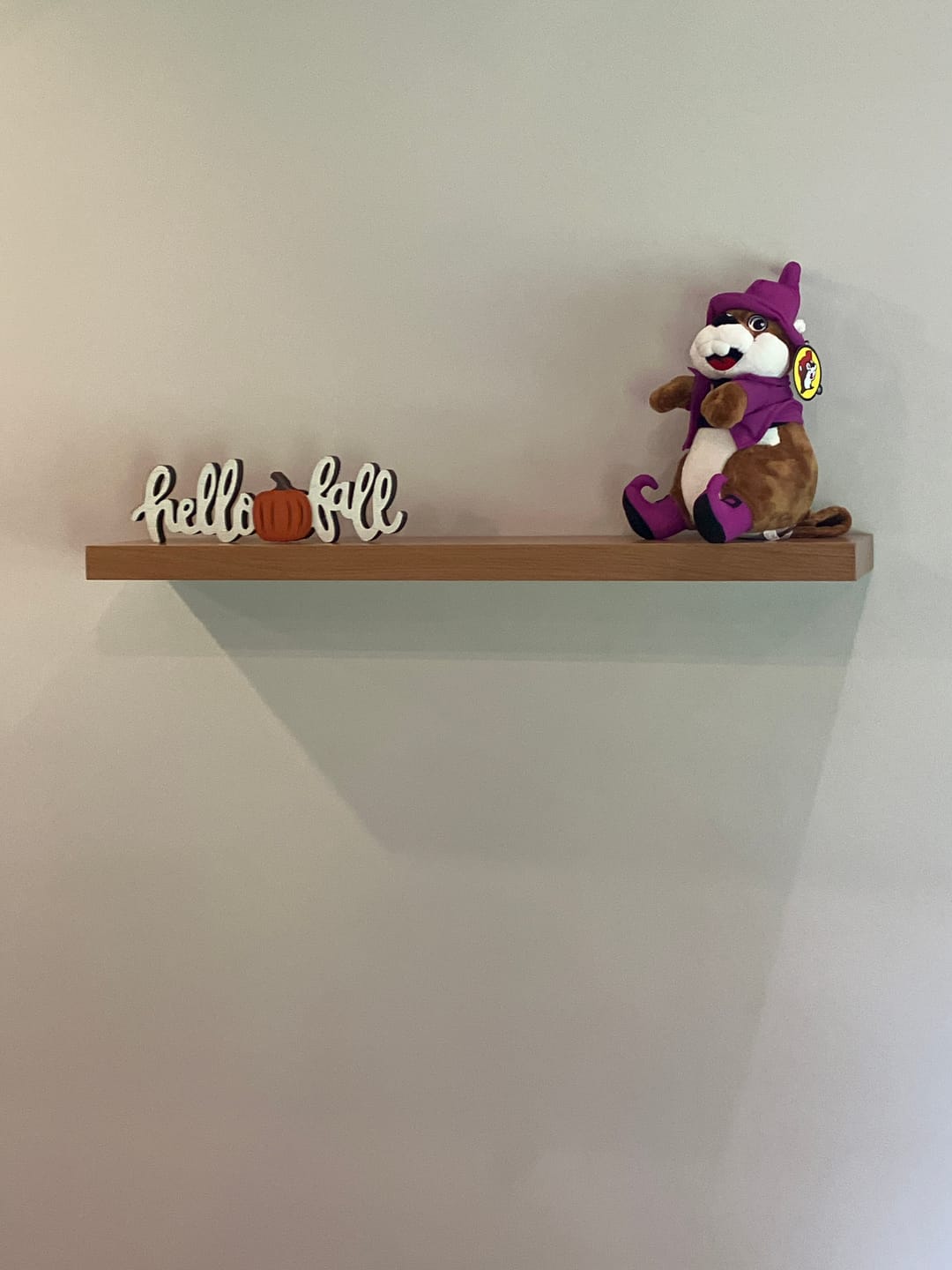 Customer photo review of White Oak Hardwood Floating Shelves