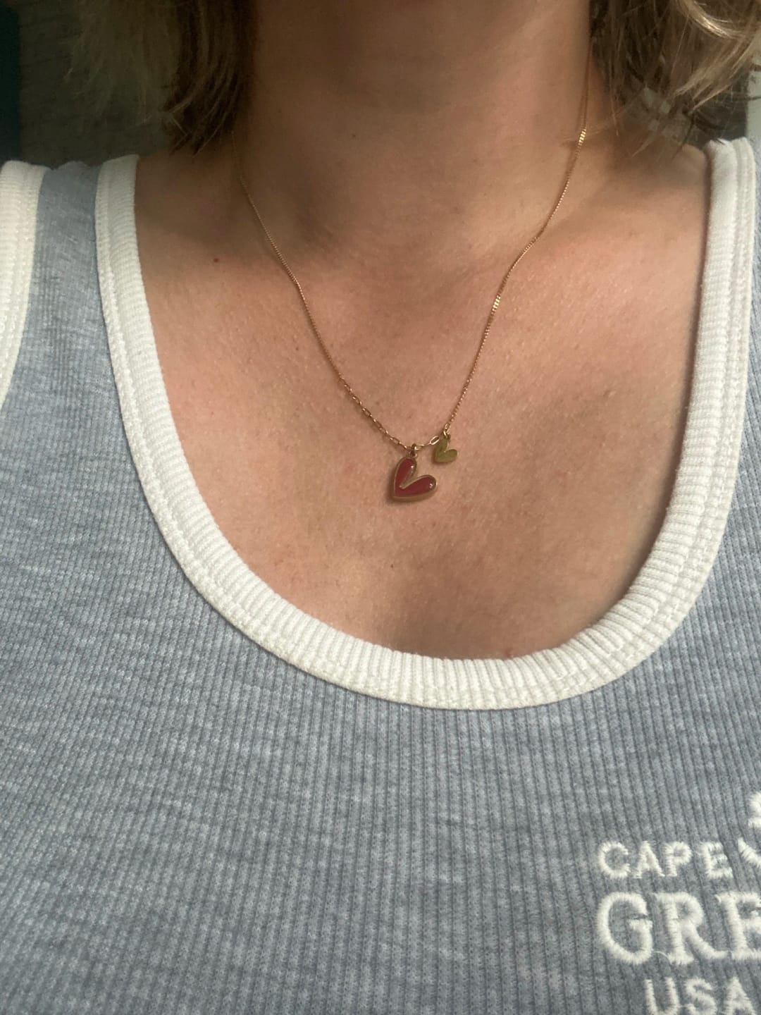Customer photo review of Crimson Glow Heart Pendant