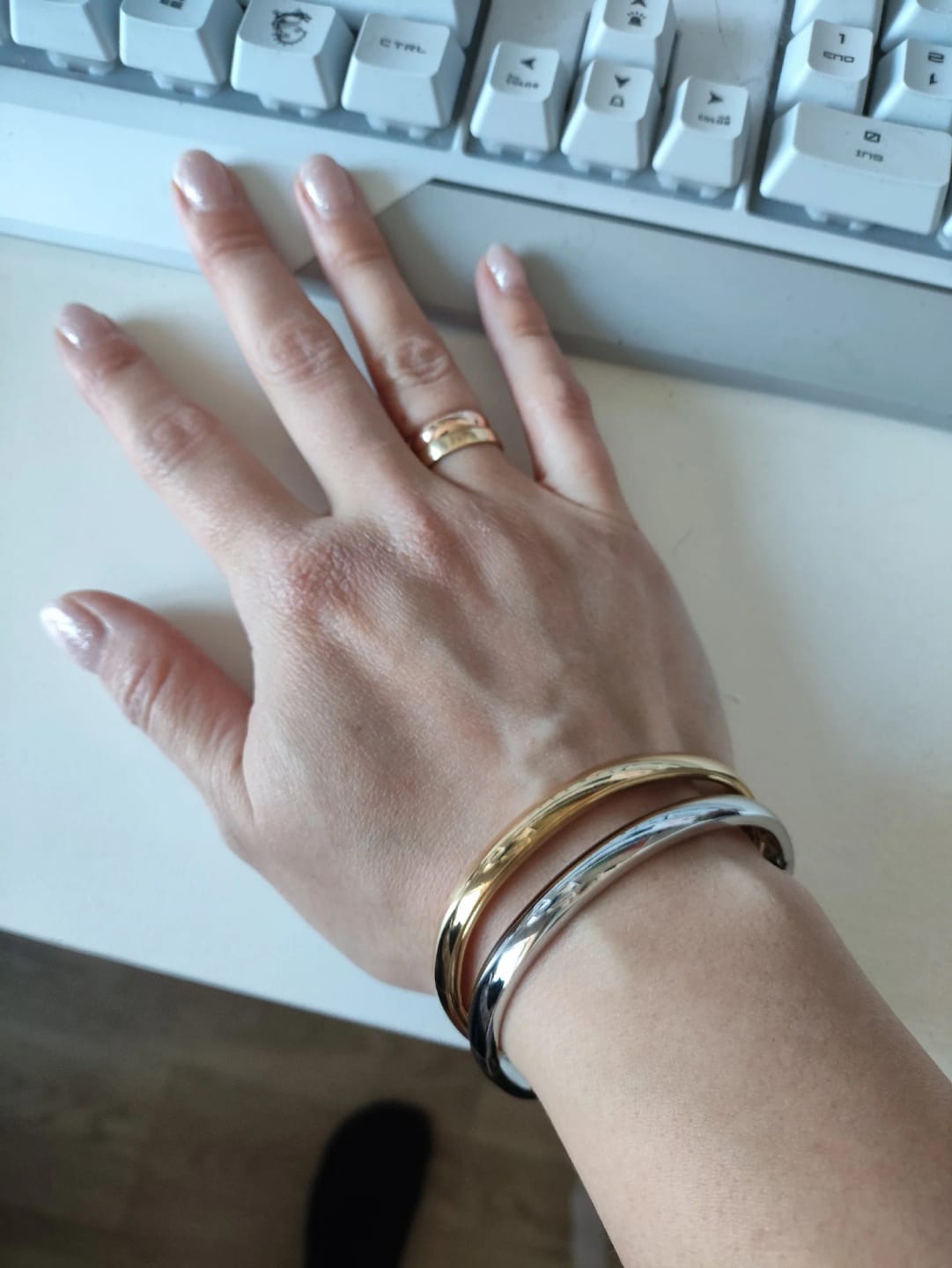 Customer photo review of Golden Smooth Bangle