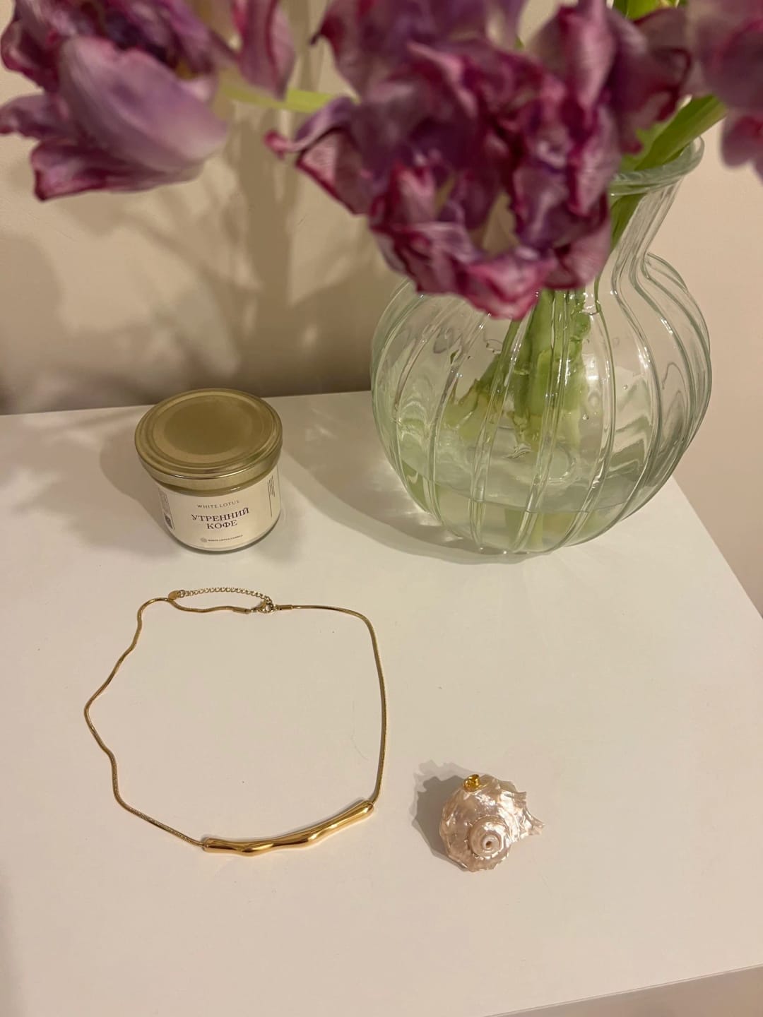 Customer photo review of Golden Flow Necklace