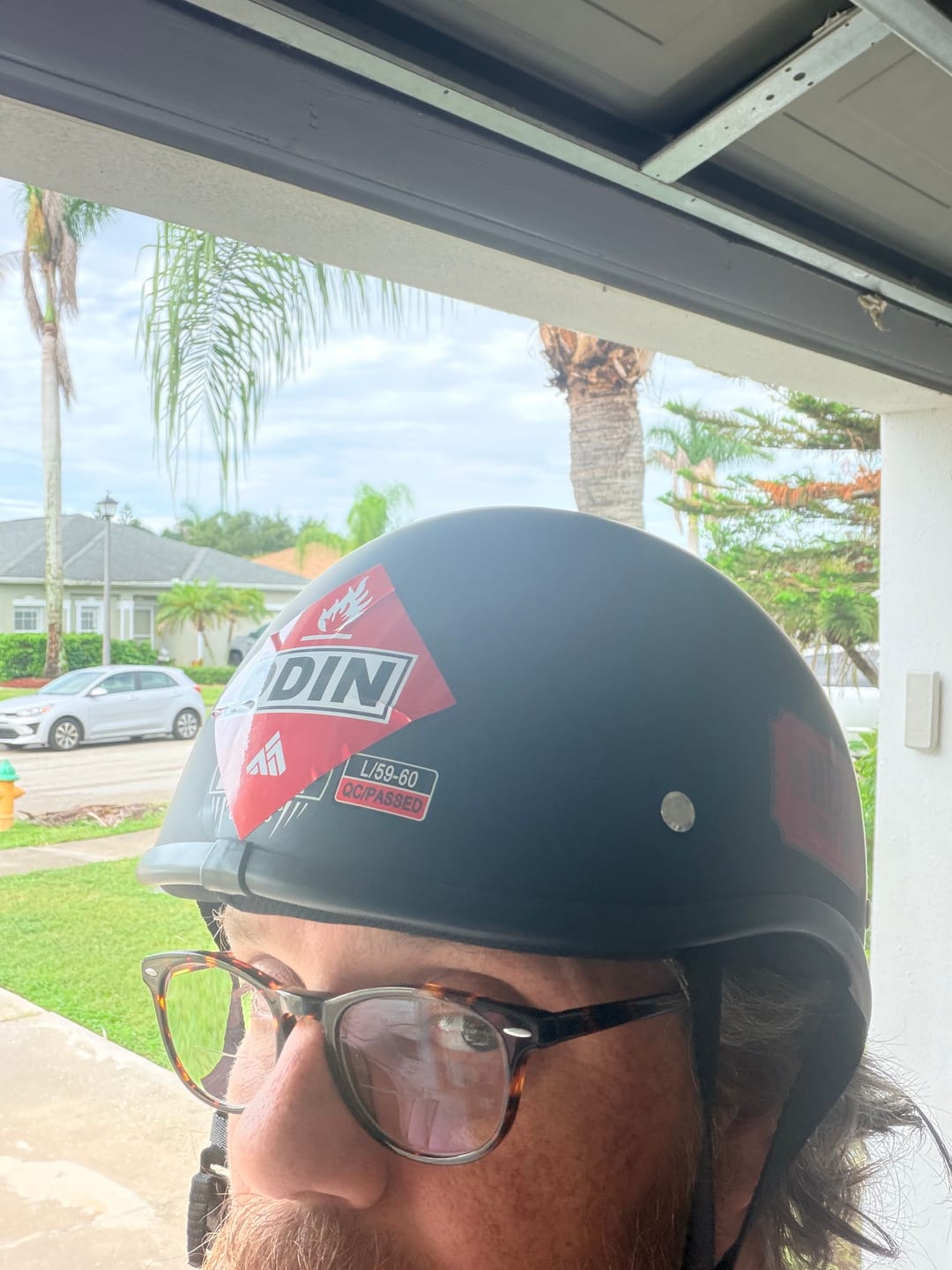 Customer photo review of Smallest & Lightest DOT Polo Helmet- Matte Black