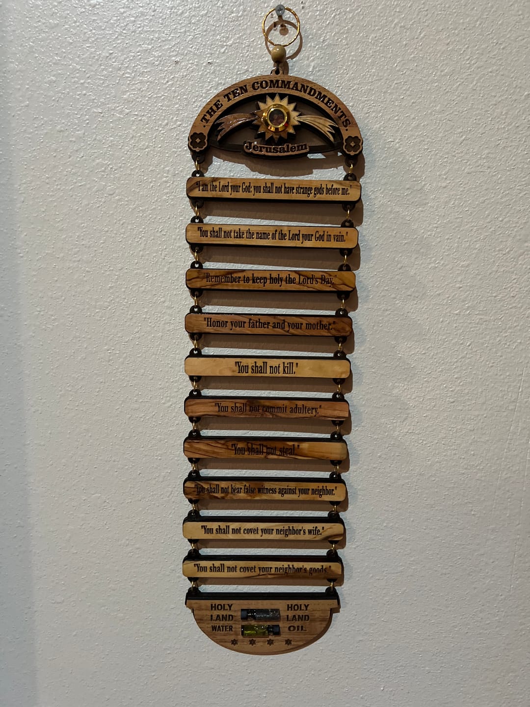 Customer photo review of Ten Commandments Wall Hanging from the Holy Land