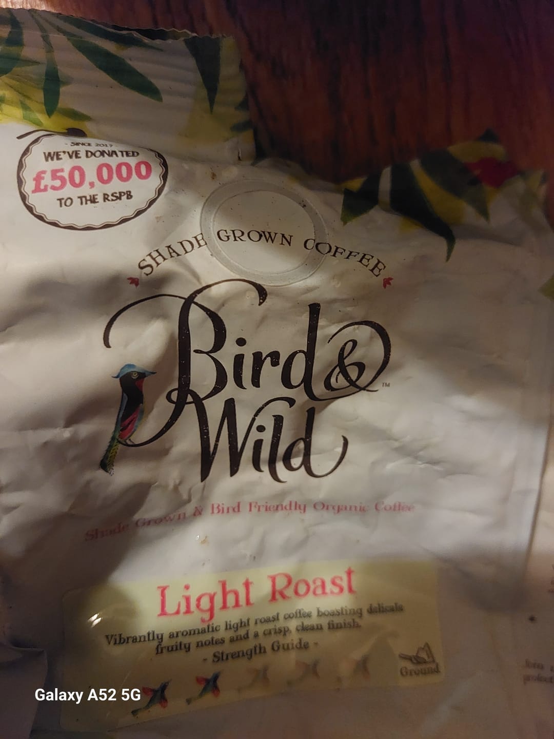 Customer photo review of Light Roast Fairtrade Organic Beans & Ground - 200g, 1kg