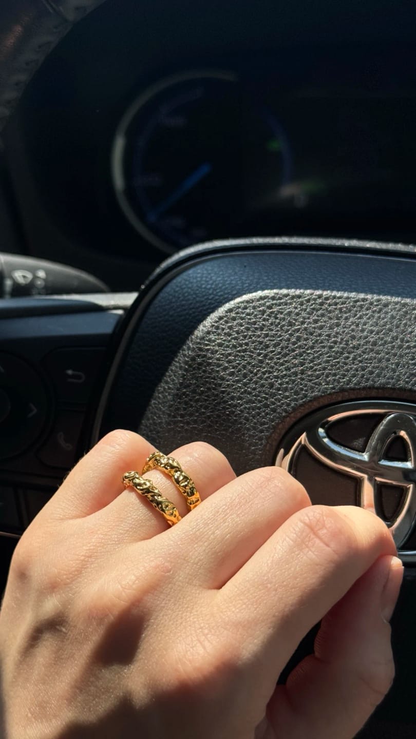 Customer photo review of Olivia's Gold Textured Ring