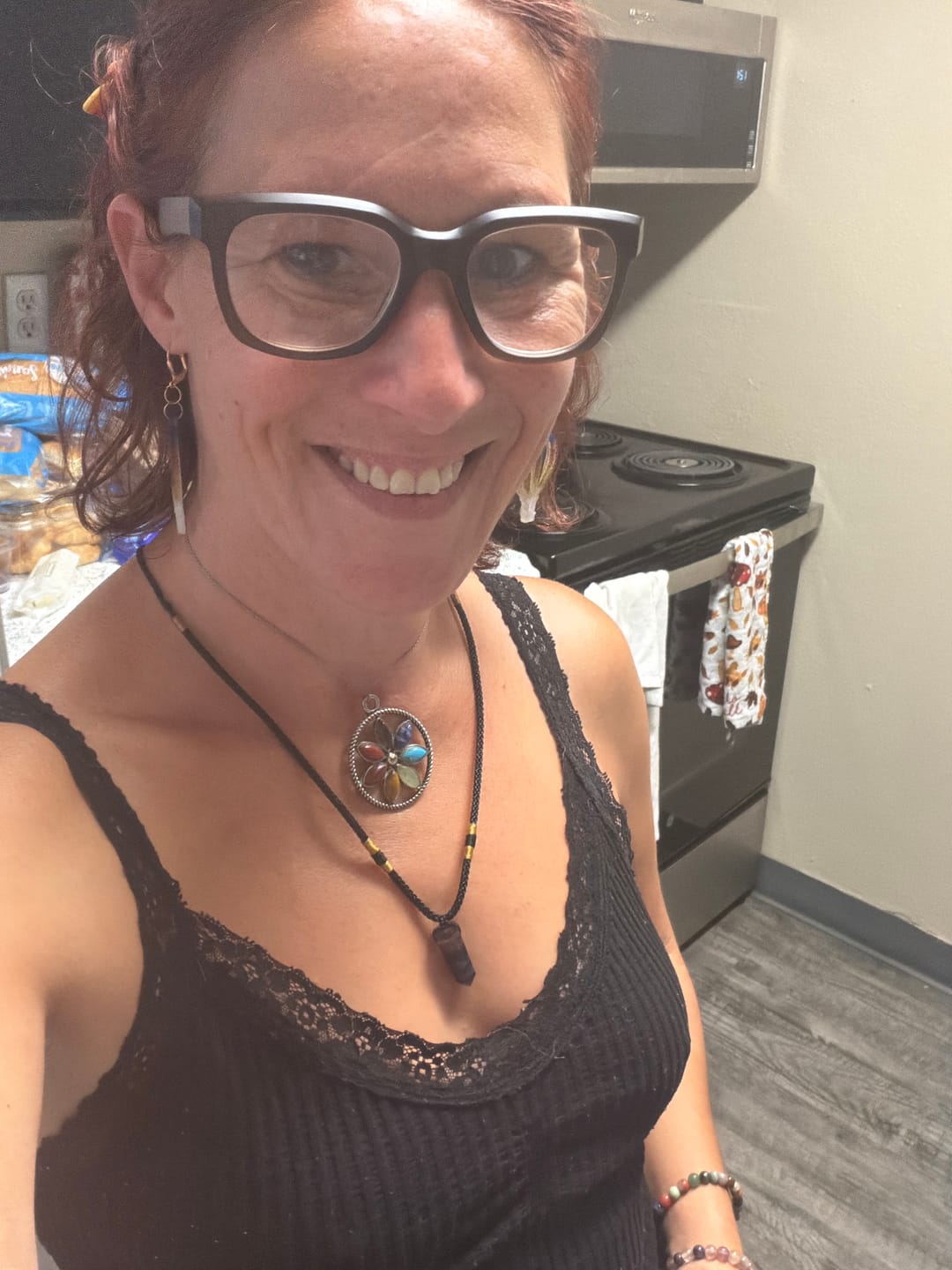 Customer photo review of Natural Fluorite Necklace