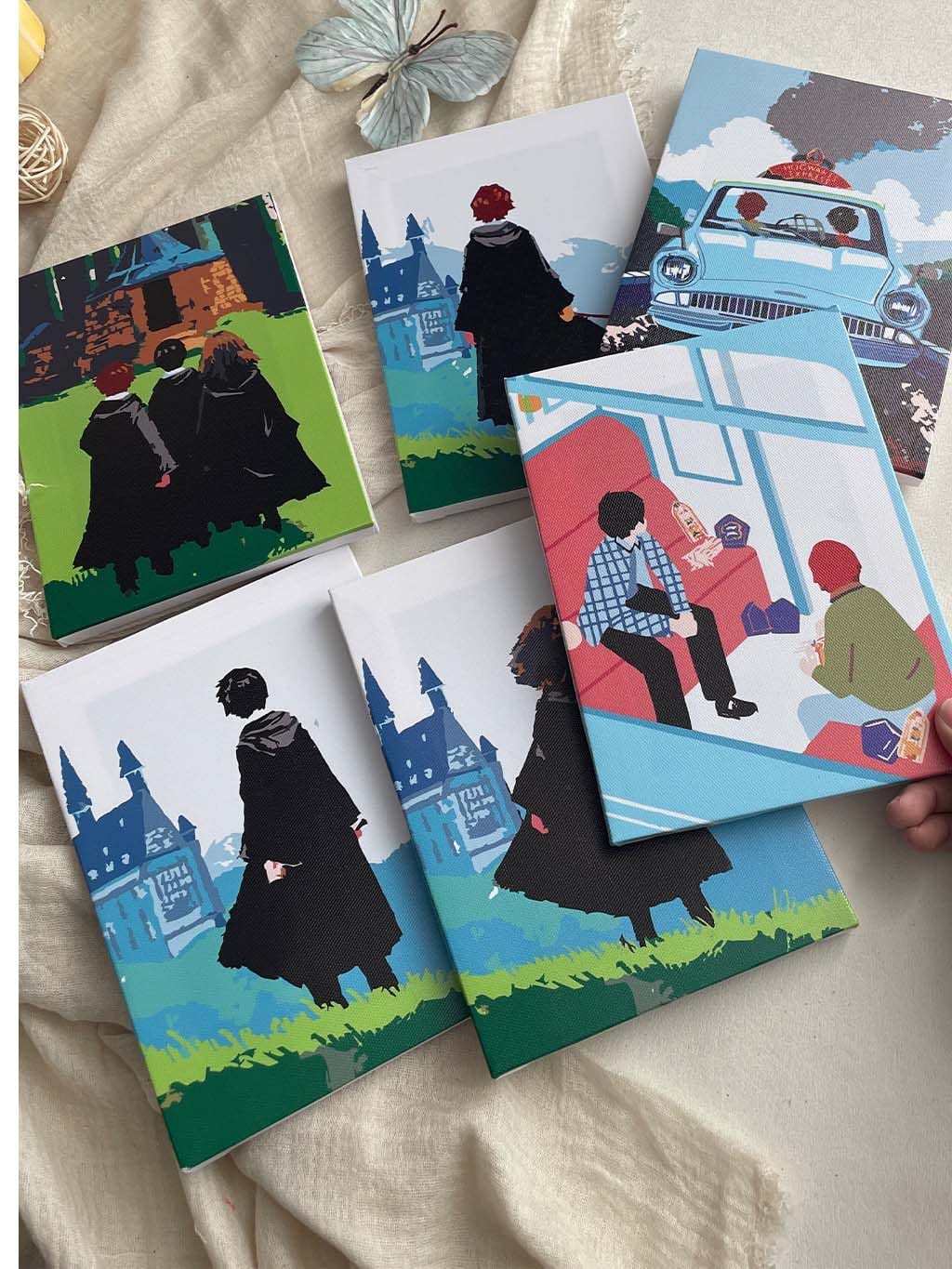 Customer photo review of Mini Peinture par numéros 15x20cm (6 pièces) - Harry Potter en route vers Poudlard