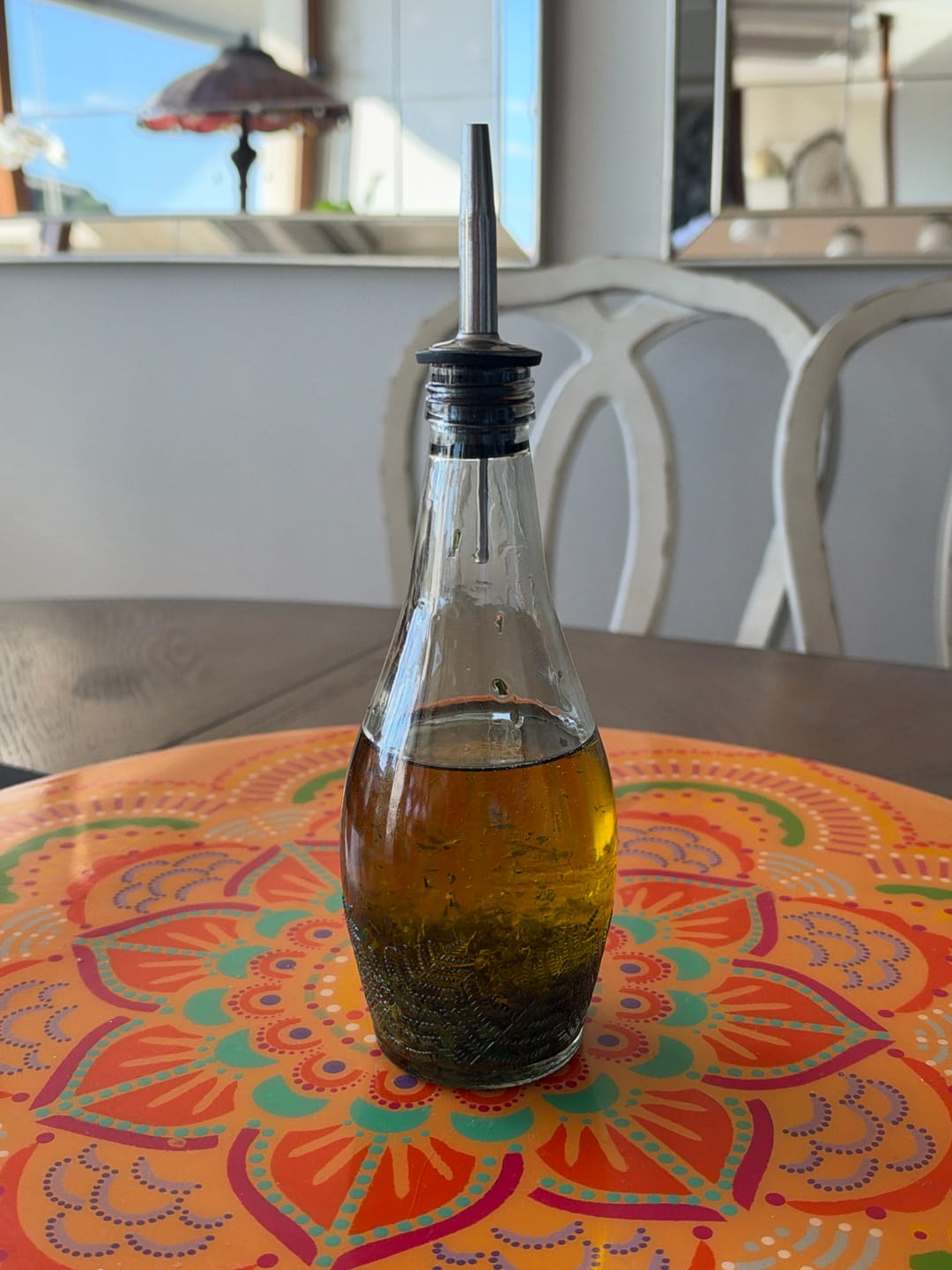 Customer photo review of Aceitero Puyehue -  Botella Con Dispensador Acero Inox - 330 ml