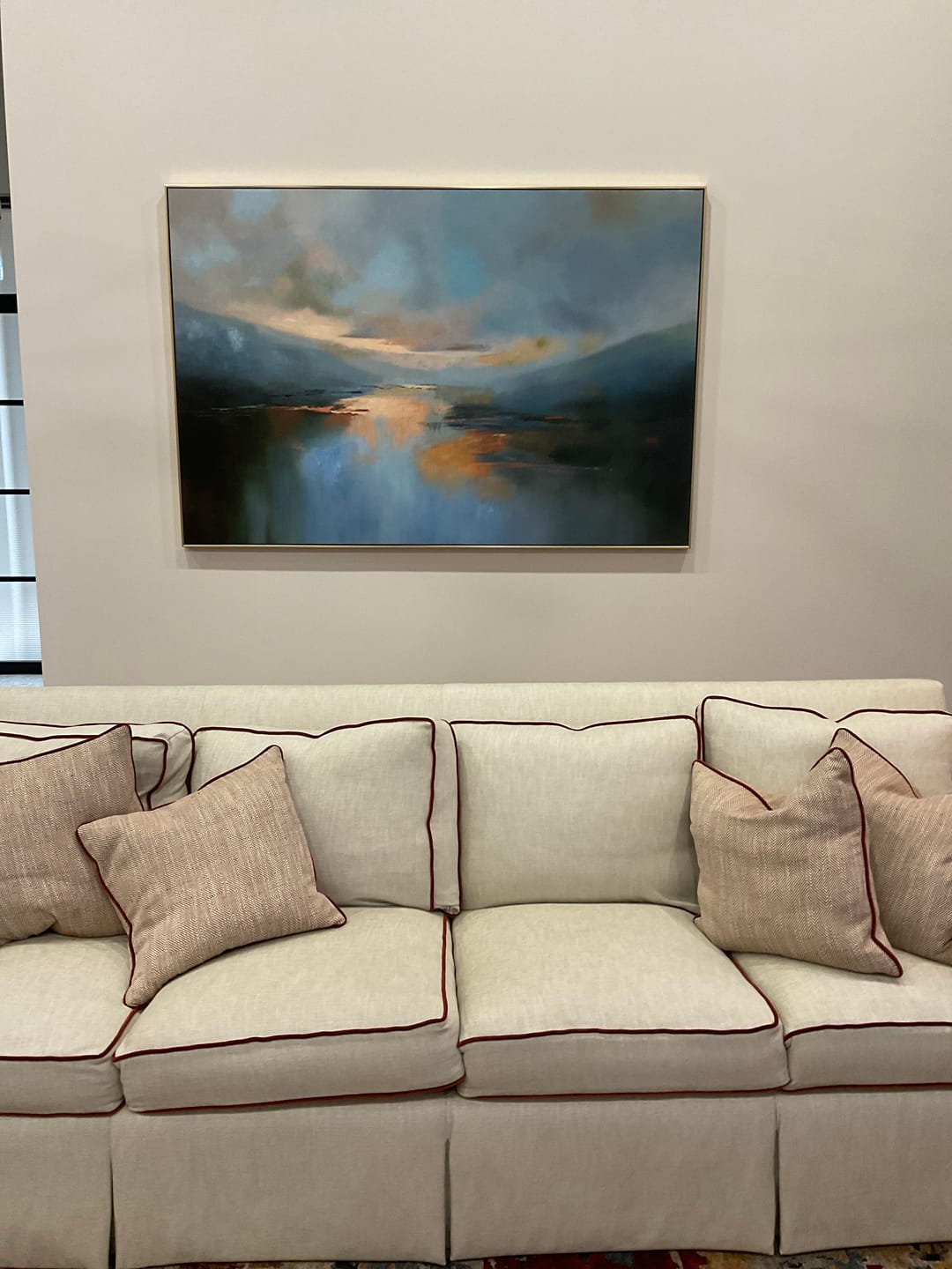 Customer photo review of Deep Water Calm – Hand-Painted Landscape Wall Art with Layered Texture for Modern Home Decor