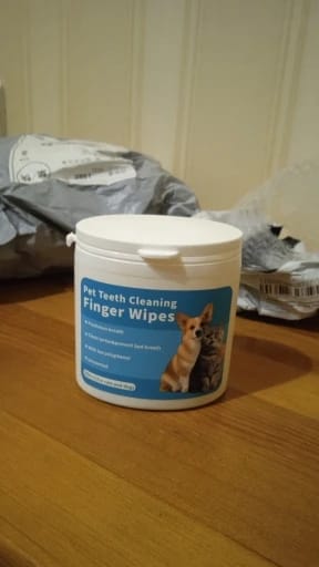 Customer photo review of Toallitas dentales naturales para mascotas