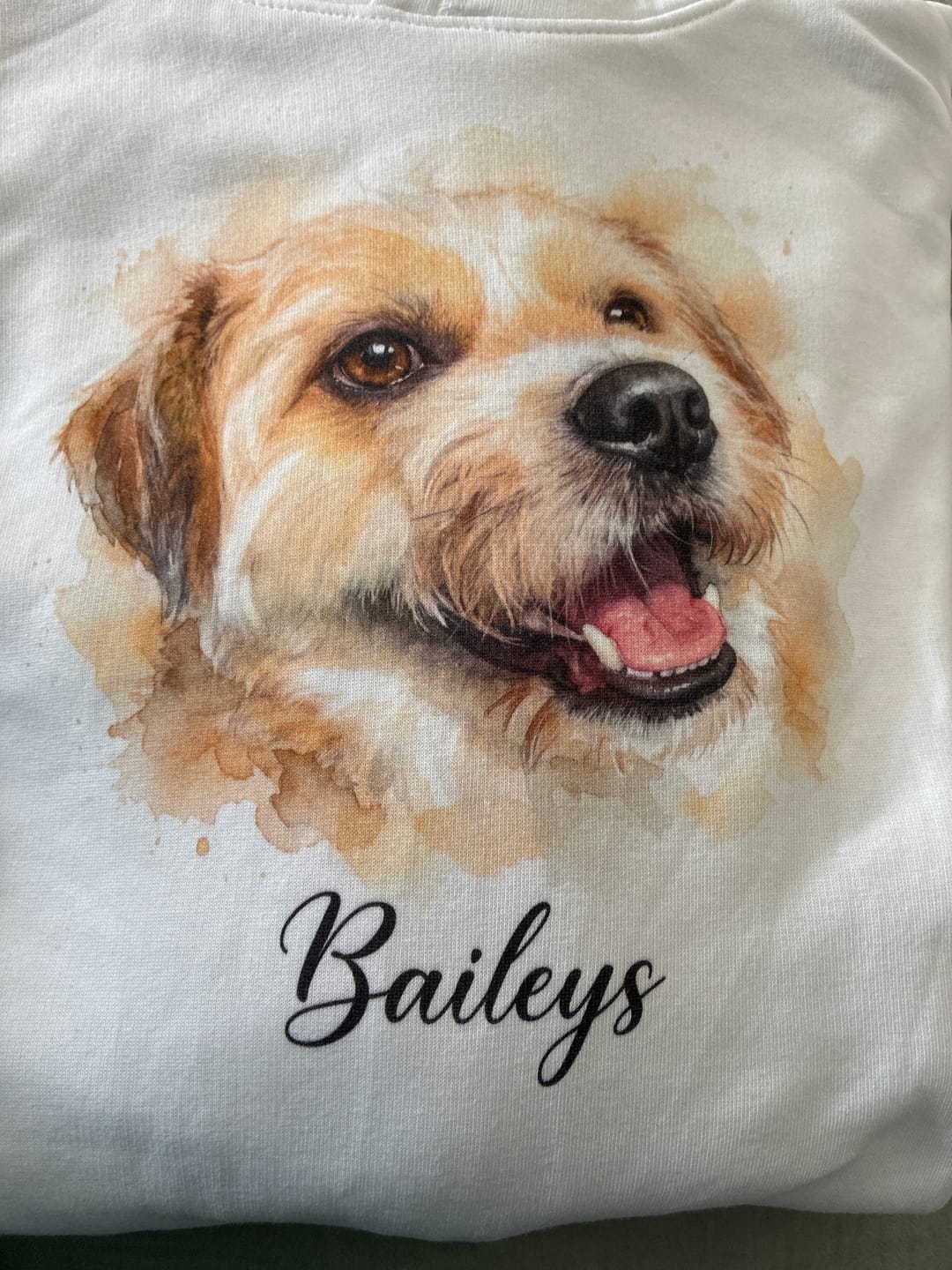 Customer photo review of Hoodie mit Aquarell-Tierportrait
