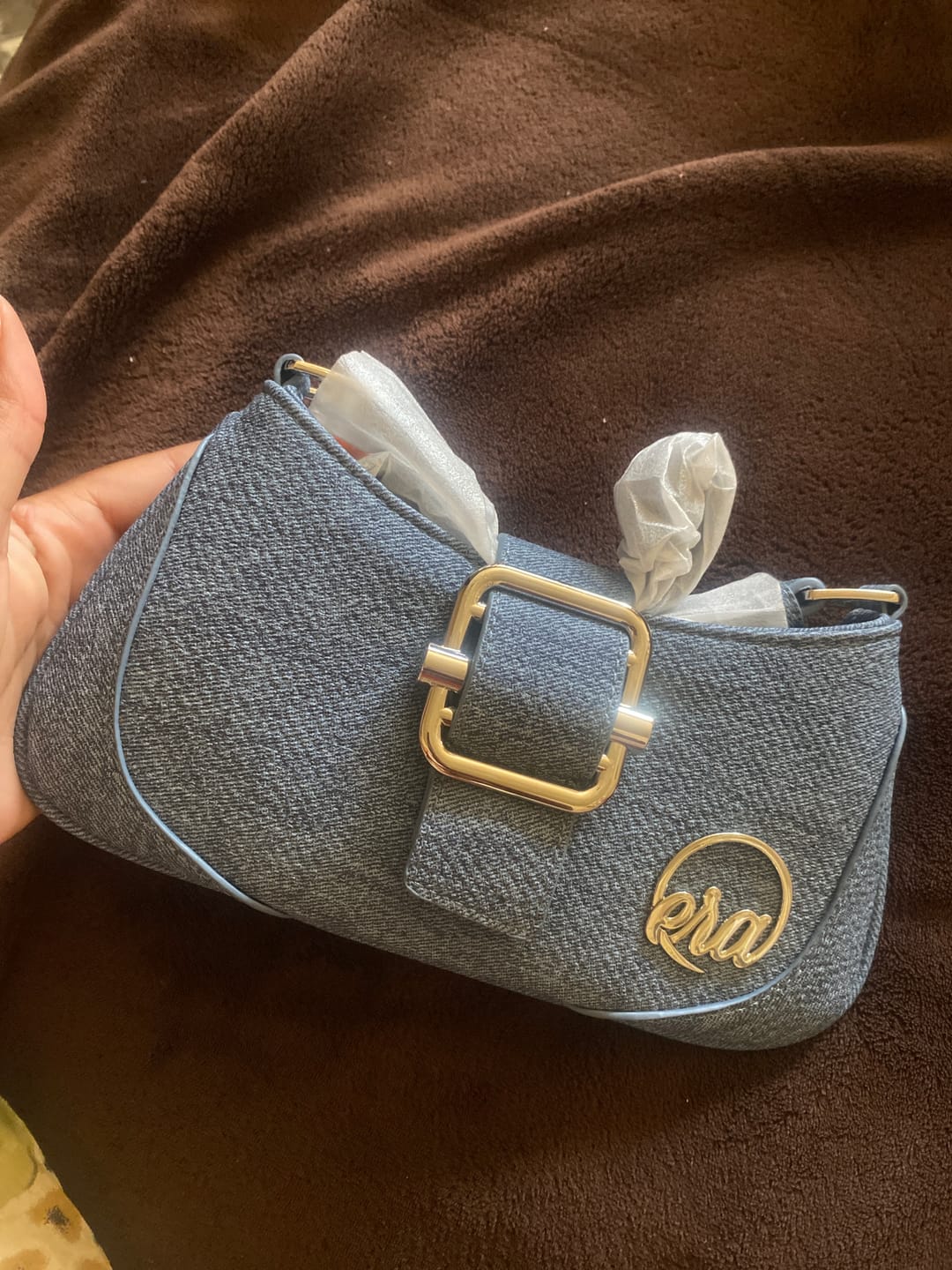 Customer photo review of Denim Lily Shoulder Bag