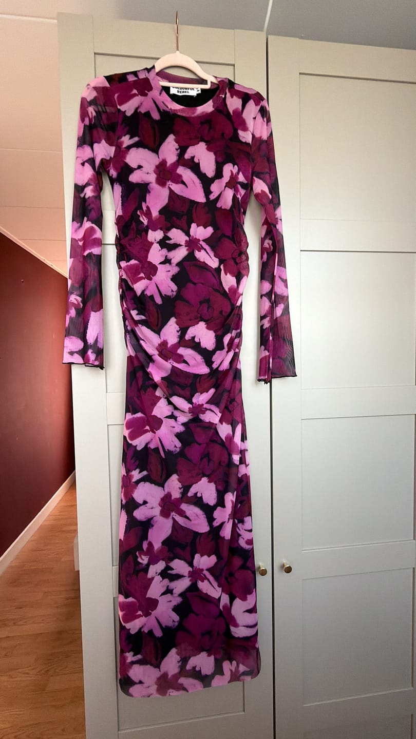 Customer photo review of Maude Flower Mesh Dress | Multicolor